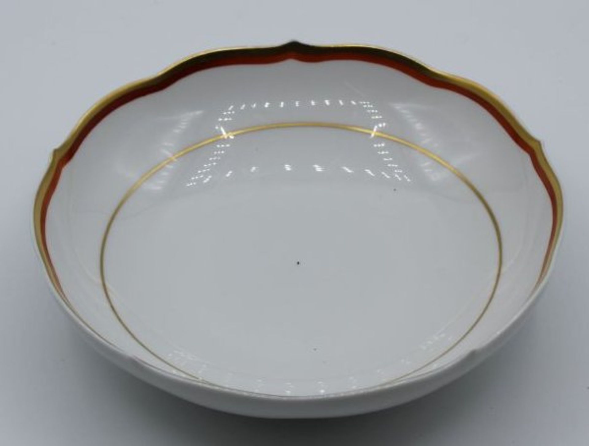 wohl Unterteller, Meissen, Schwertermarke, 1x Schleifstrich, H-3,5cm D-14cm. - Bild 2 aus 3