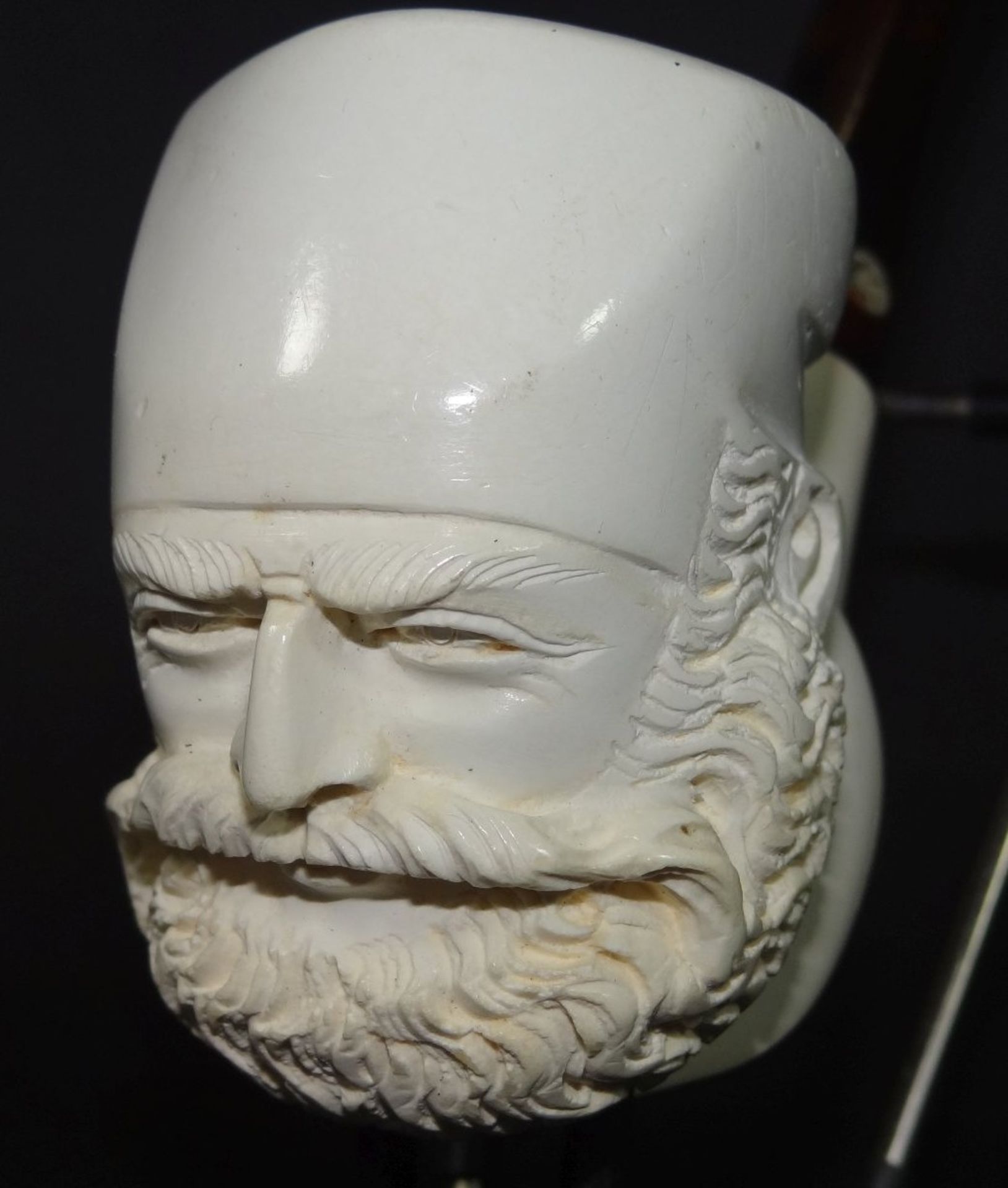 Meerschaumpfeife, geschnitzter bärtiger Männerkopf, L-15 - Bild 6 aus 8