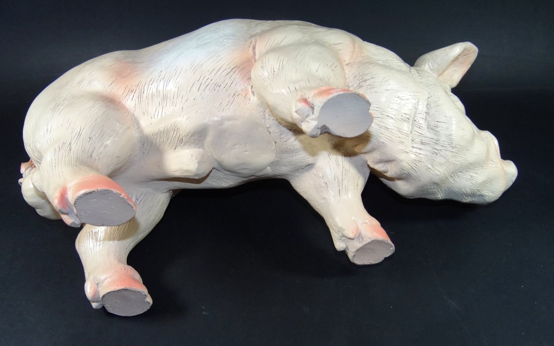 grosses Deko-Schweinchen, Kunstmasse, H-21 cm, L-45 cm - Bild 4 aus 4