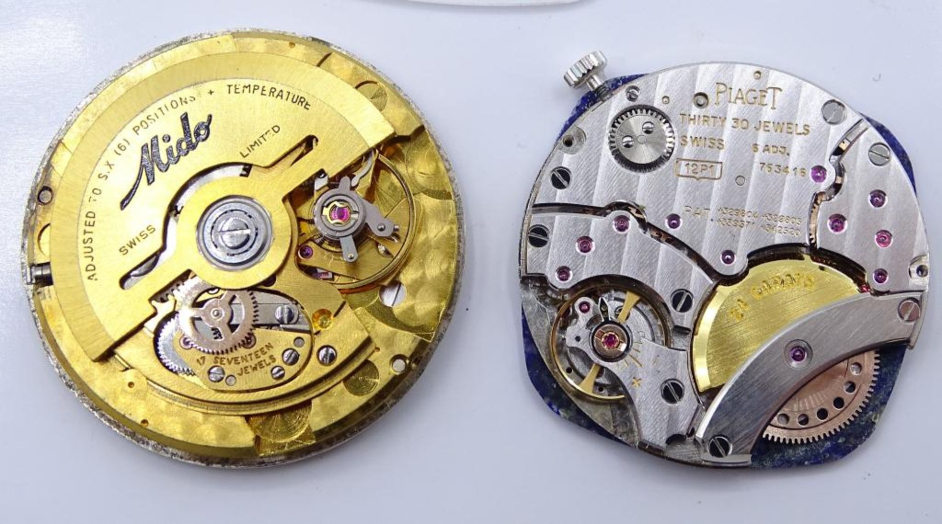 Zwei Uhrenwerke "Mido und Piaget",automatik,beide Werke laufen,d-30mm - Bild 3 aus 3