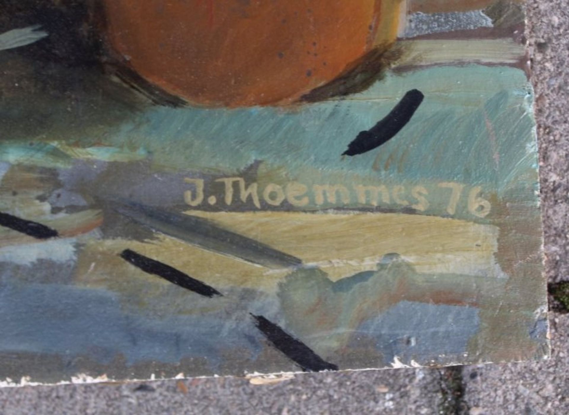 Johannes THOEMMES (XX-XXI)1976 "Rostlaube" Öl/Malfaser, 33x70 c - Image 2 of 5