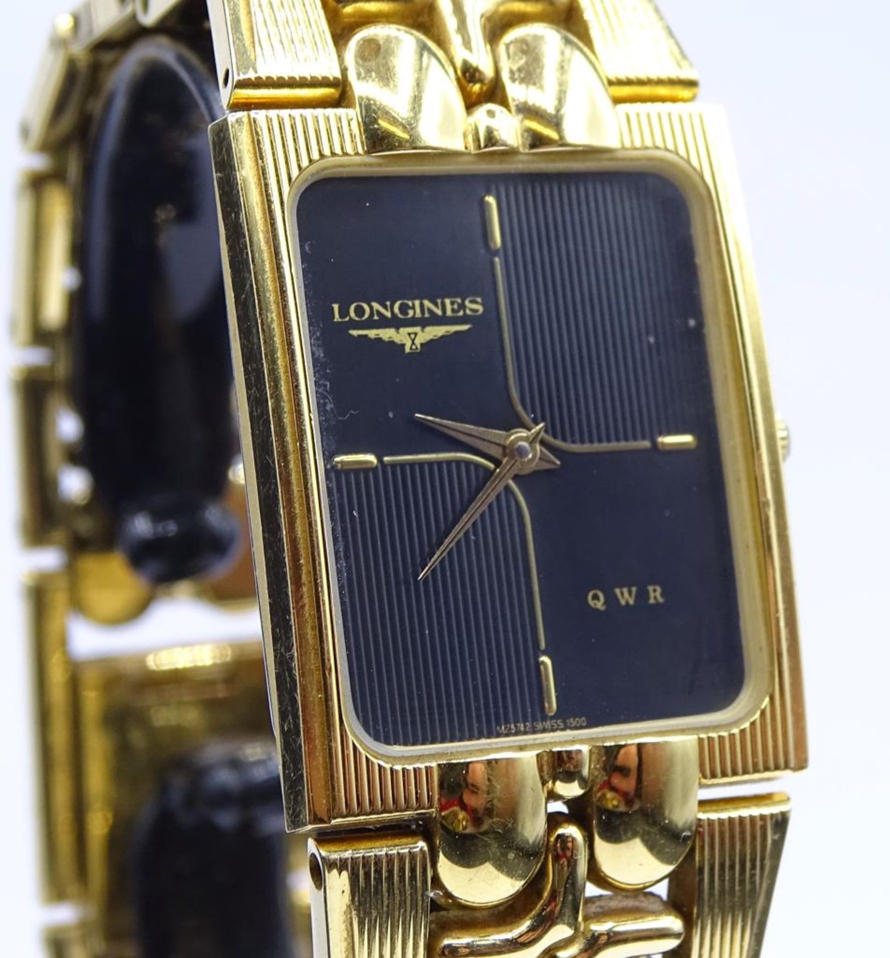 Armbanduhr "Longines QWR",Quartz,läuft,vergoldet,Gehäuse 2,3x2,9 - Image 2 of 5