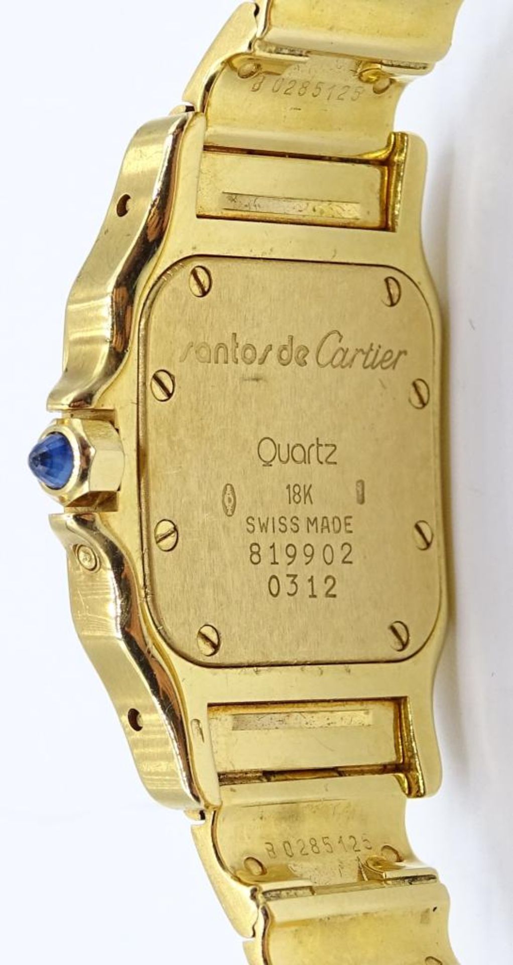 DAU "Cartier-Santos",vollgold 750/000, Quartz,Mondphase,ges.Gew.79,5gr.,mit Dokumente - Bild 6 aus 10