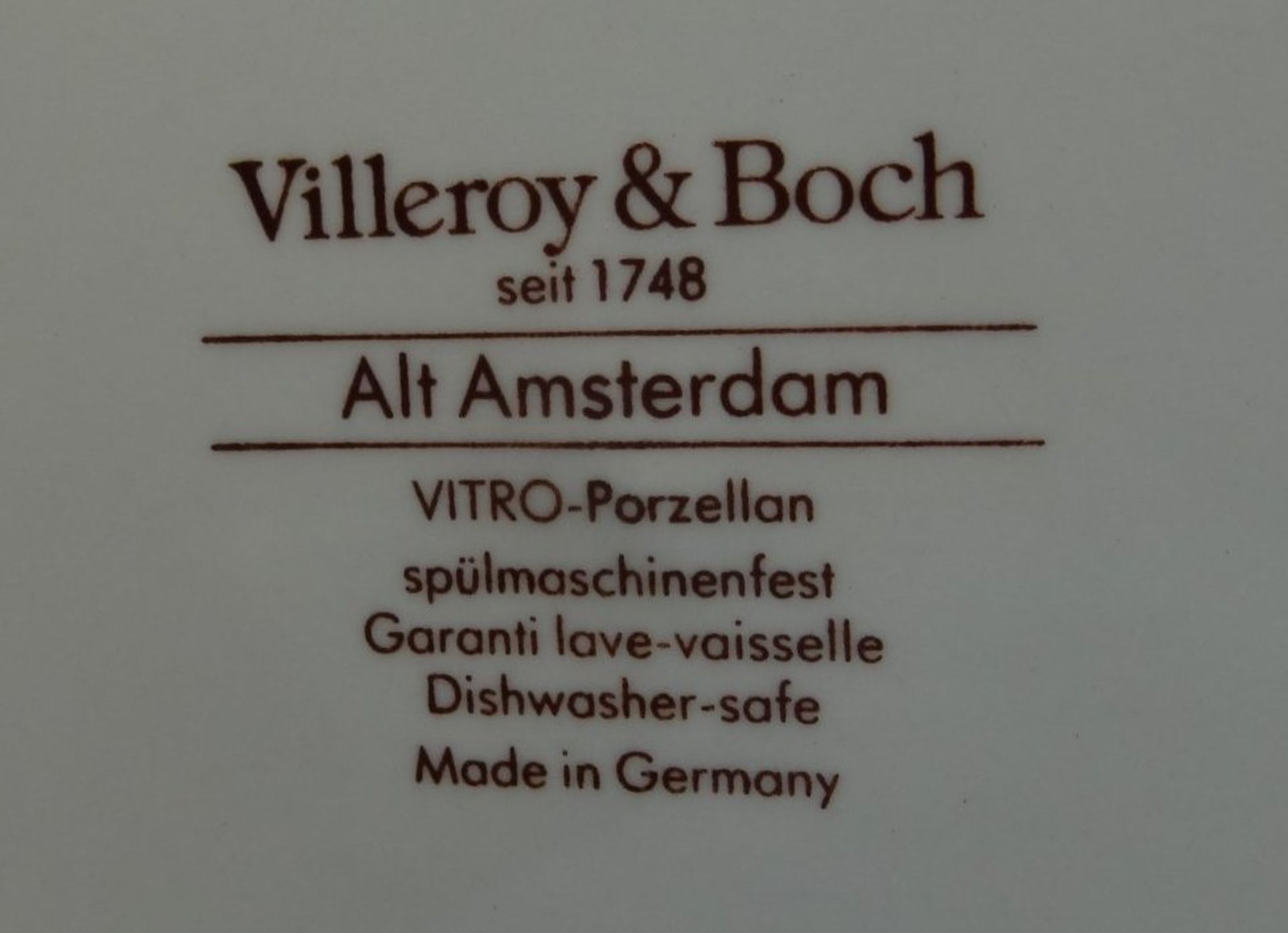 Speiseservice, 46 Teile "Villeroy&Boch" Dekor Alt Amsterdam, 3 Essteller (von 12) mit minim. Chips - Bild 7 aus 9