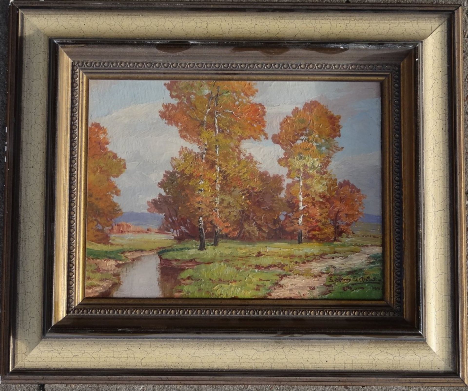 Georg Schädl "Herbstlandschaft" Öl/PLastte gerahmt, RG 31x36 - Bild 2 aus 5