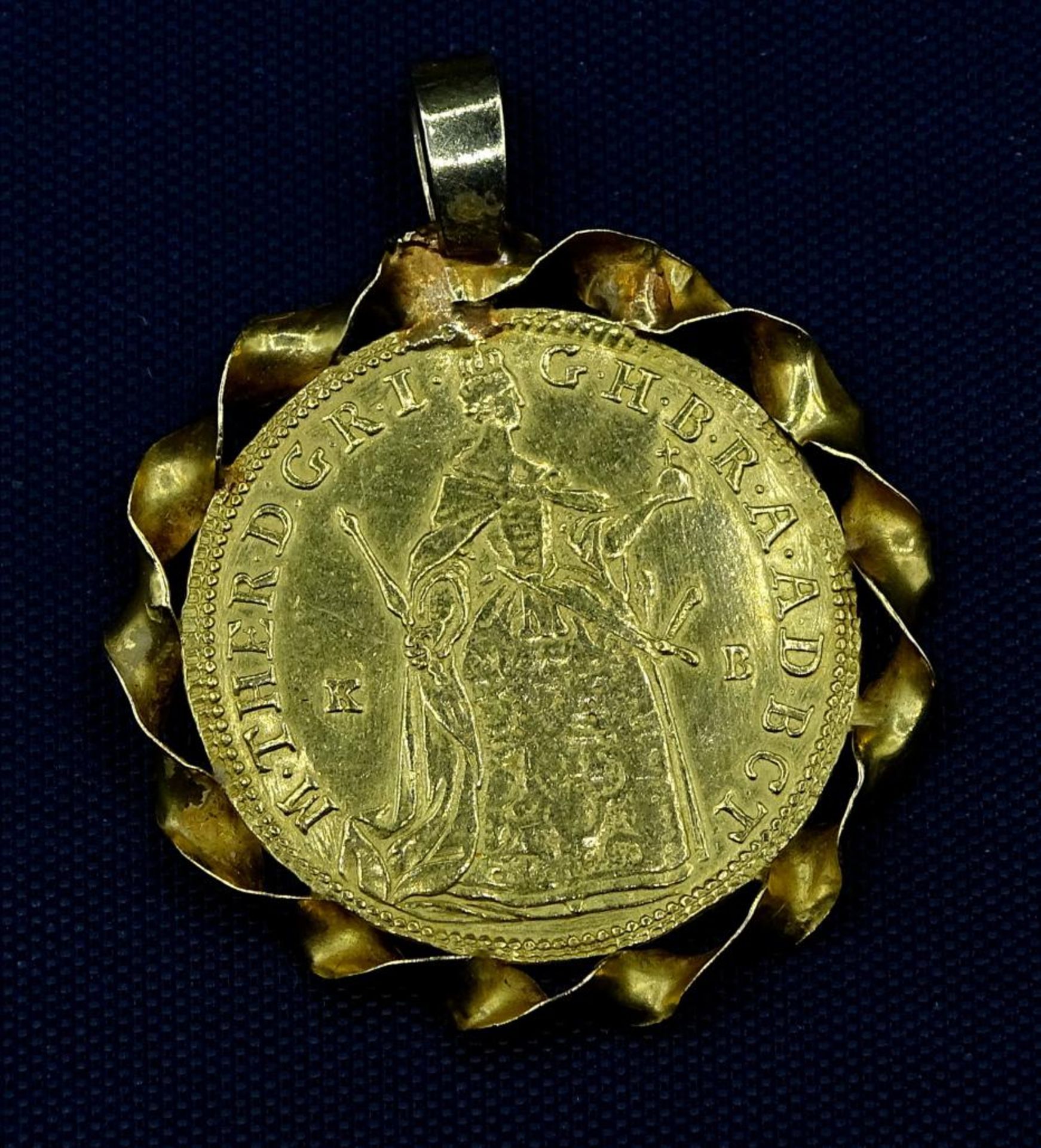 Gold Dukat 1765,gefaßt,4,74gr.,d-2,8c - Bild 2 aus 2
