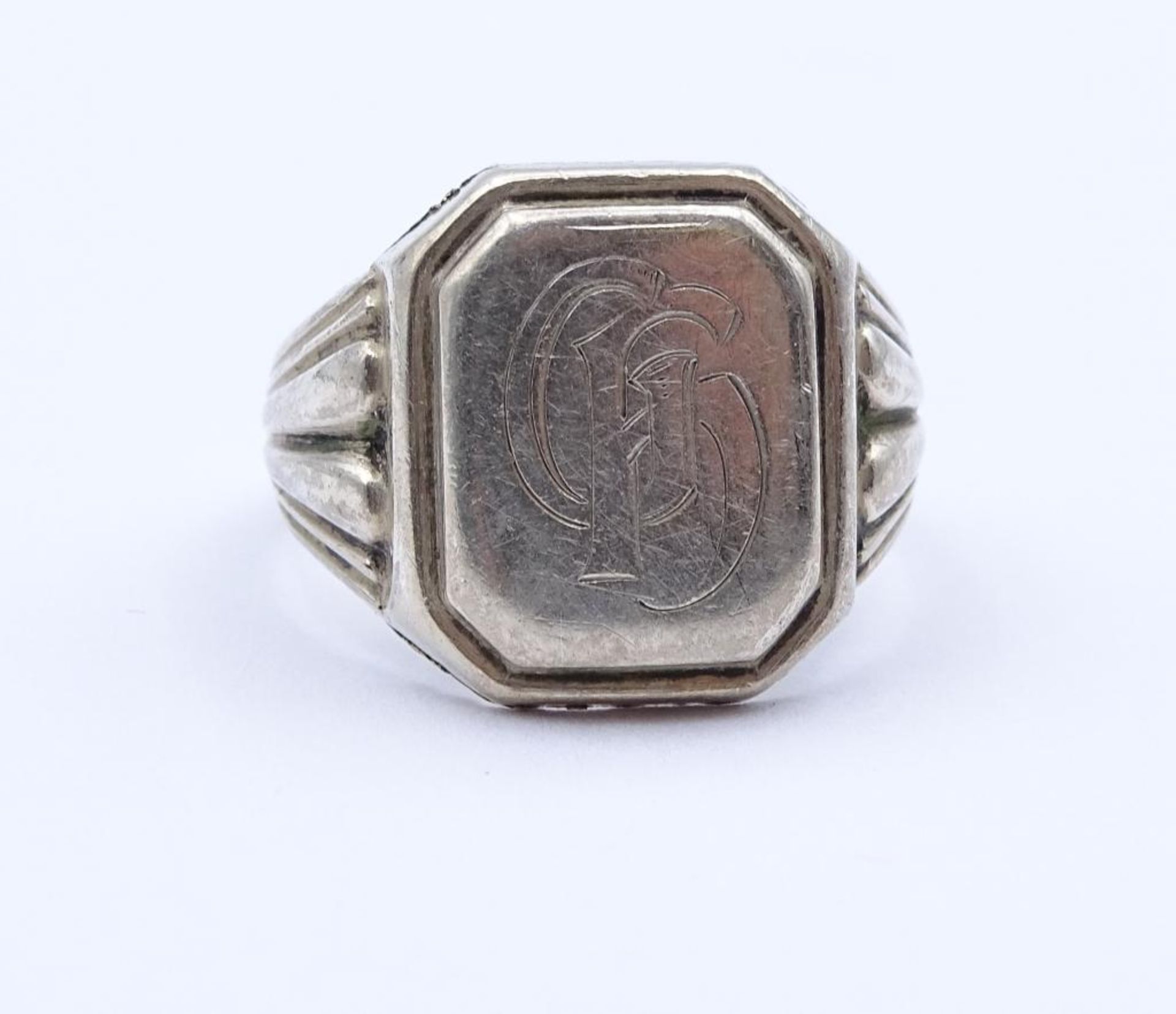 835er Silber Ring mit Initialen,8,3gr., RG 64 - Bild 2 aus 3