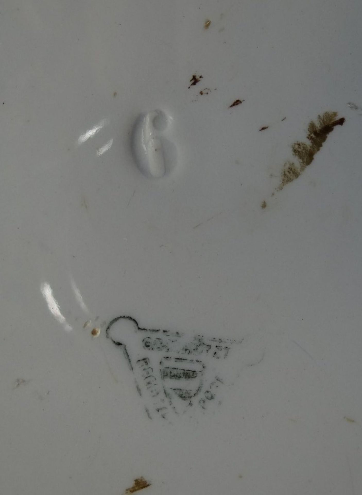 grosse Tortenplatte, Zwiebelmuster, breiter Kupferrand, D-40 cm, wohl Wächtersbacher - Bild 4 aus 4