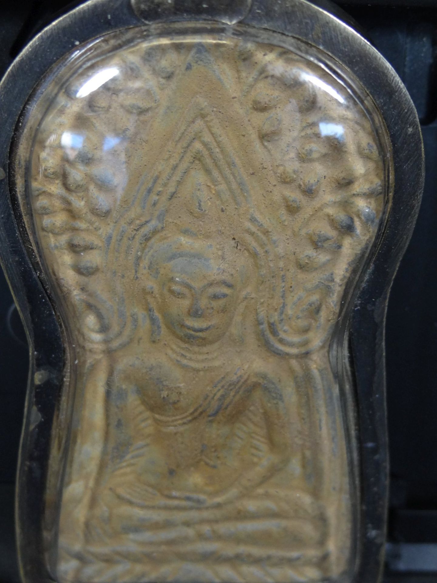 gr. Anhänger mit Buddha, versilbert, 7x4 c - Bild 2 aus 4