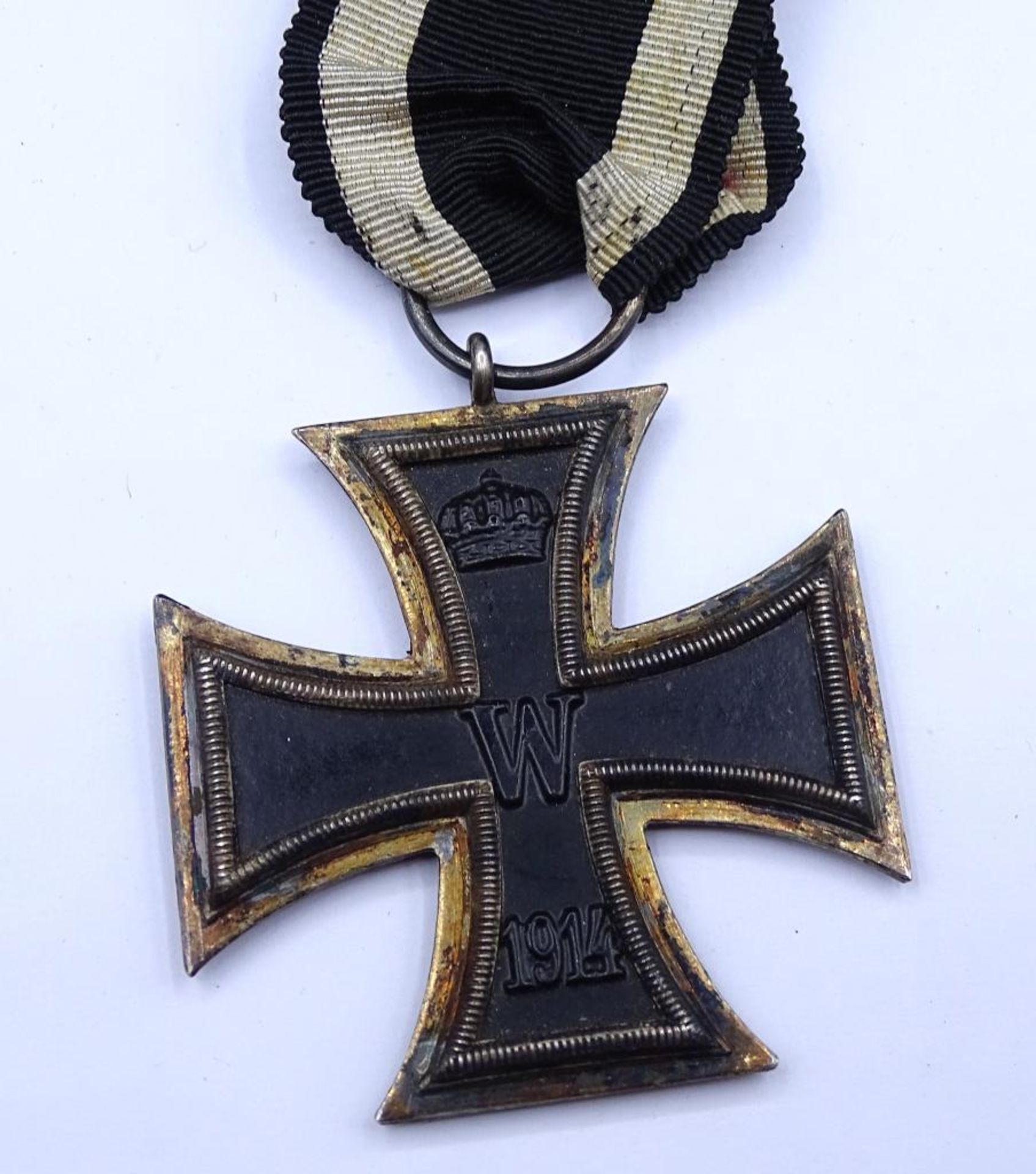 Eisernes Kreuz 1.WK,2.Klasse an Band,Silber (gepr.),Hersteller auf Öse - Bild 2 aus 5