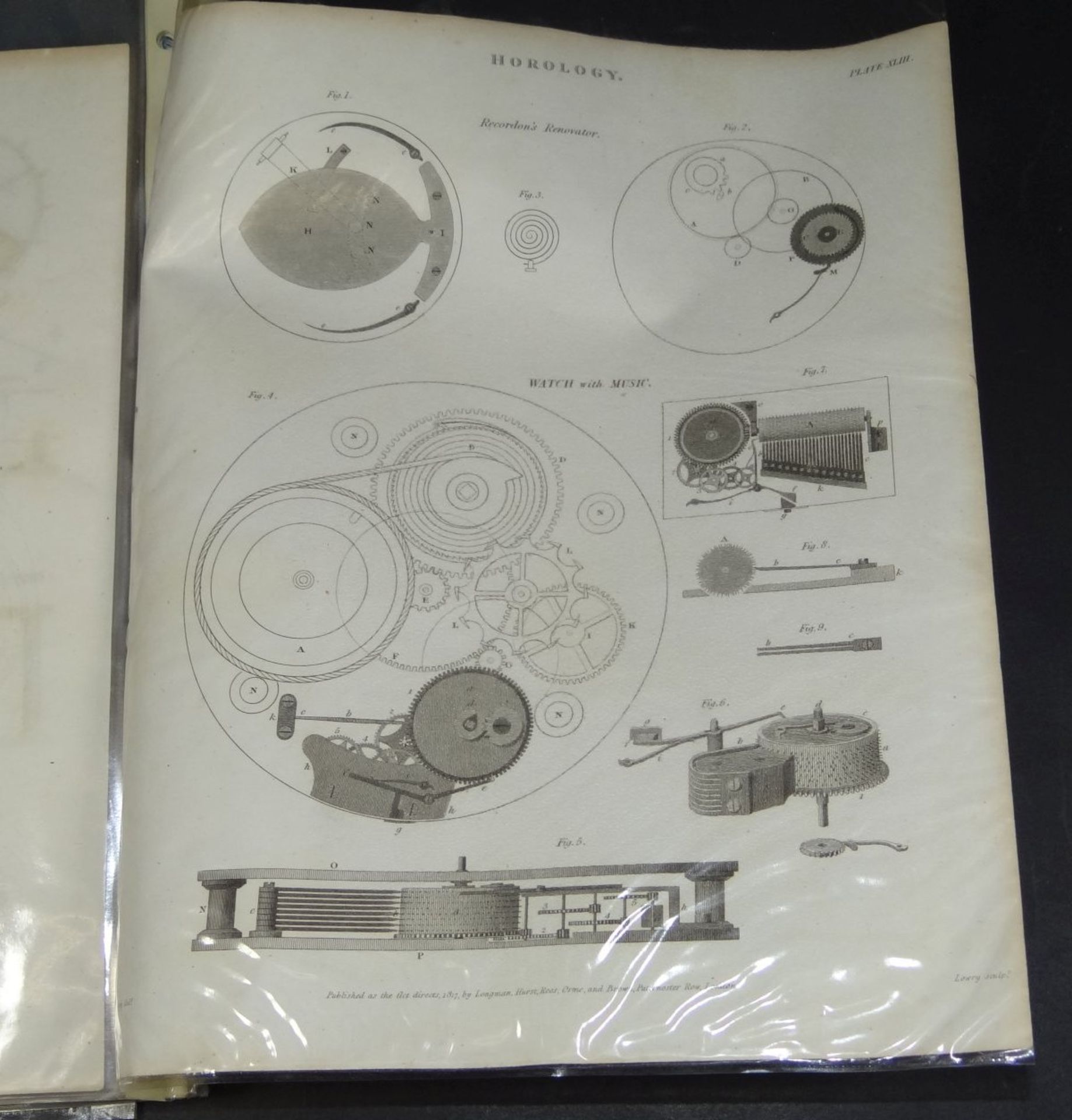 umfangreiche Seitensammlung "Historische Uhrentechnik um 1820" mit ca. 40 Tafeln aus der The - Bild 9 aus 10