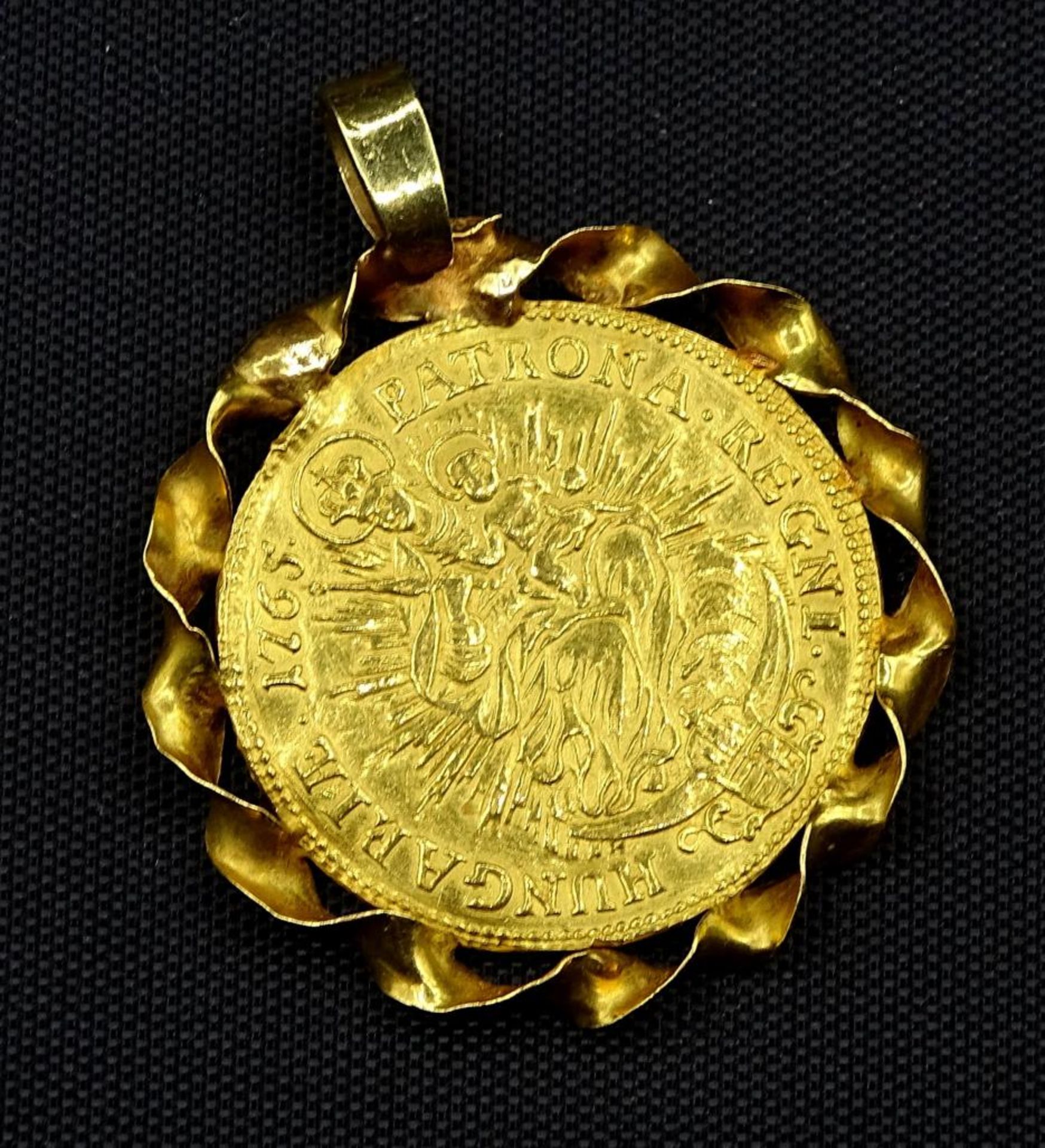 Gold Dukat 1765,gefaßt,4,74gr.,d-2,8c