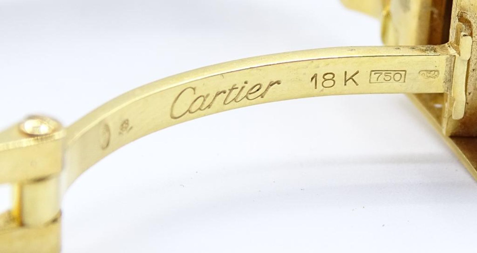 DAU "Cartier-Santos",vollgold 750/000, Quartz,Mondphase,ges.Gew.79,5gr.,mit Dokumente - Bild 7 aus 10