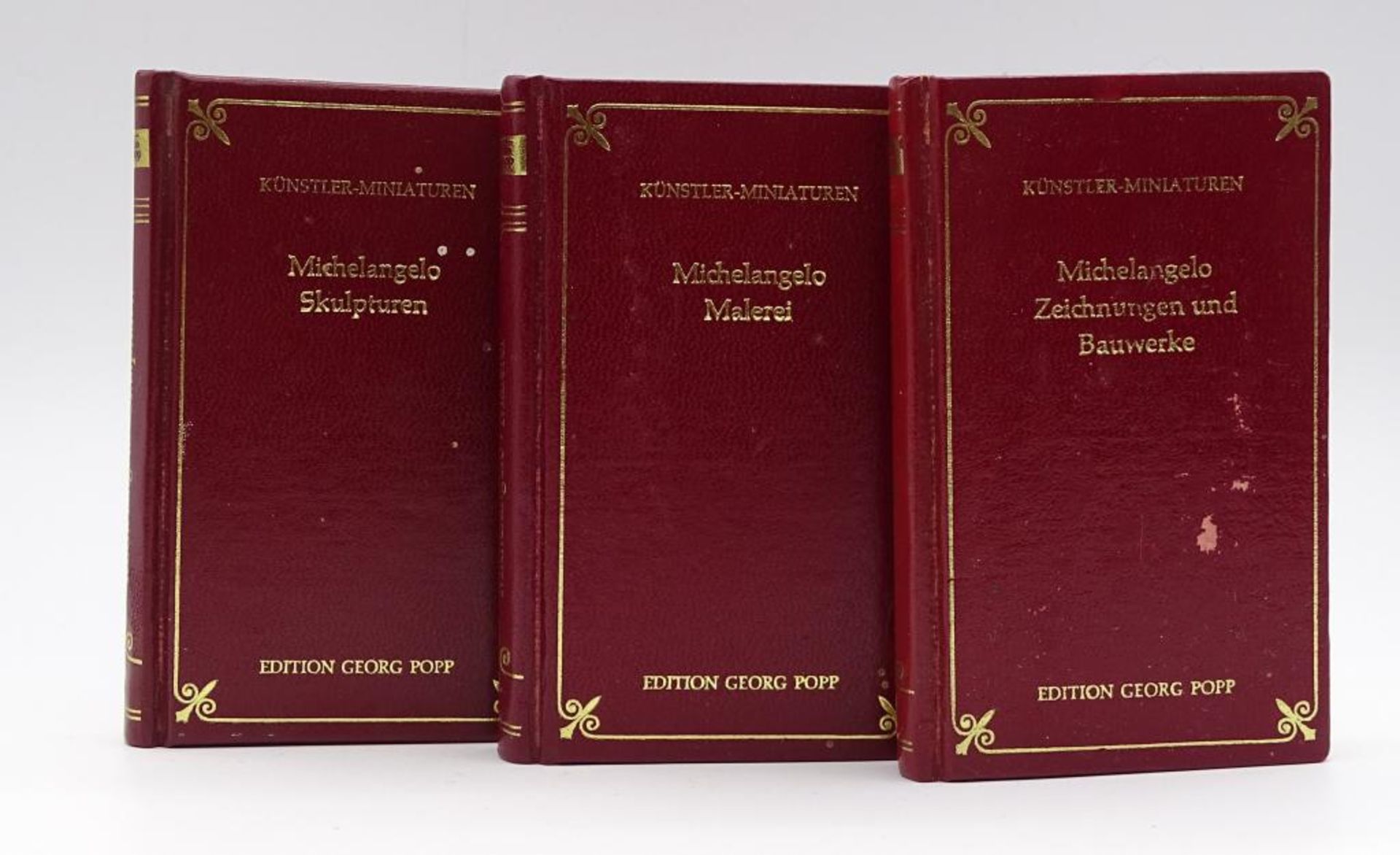 3x kl. Bücher,Michelangelo,"Skulpturen,Malerei,Zeichnungen und Bauwerke",Edition Georg Pop