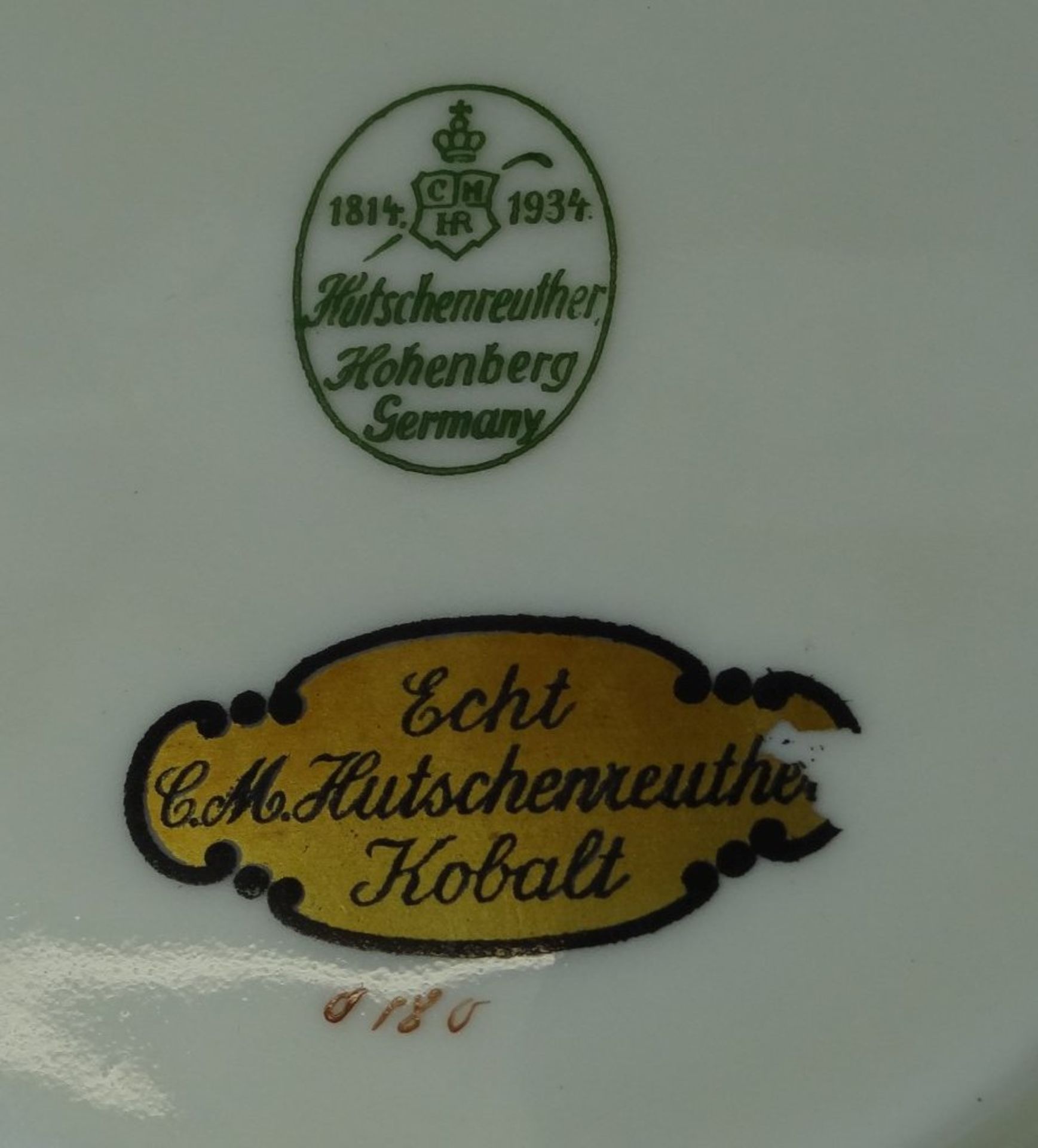Zierschale "Hutschenreuther" Kobalt mit Gold, H-4 cm, D-22 cm - Bild 4 aus 4