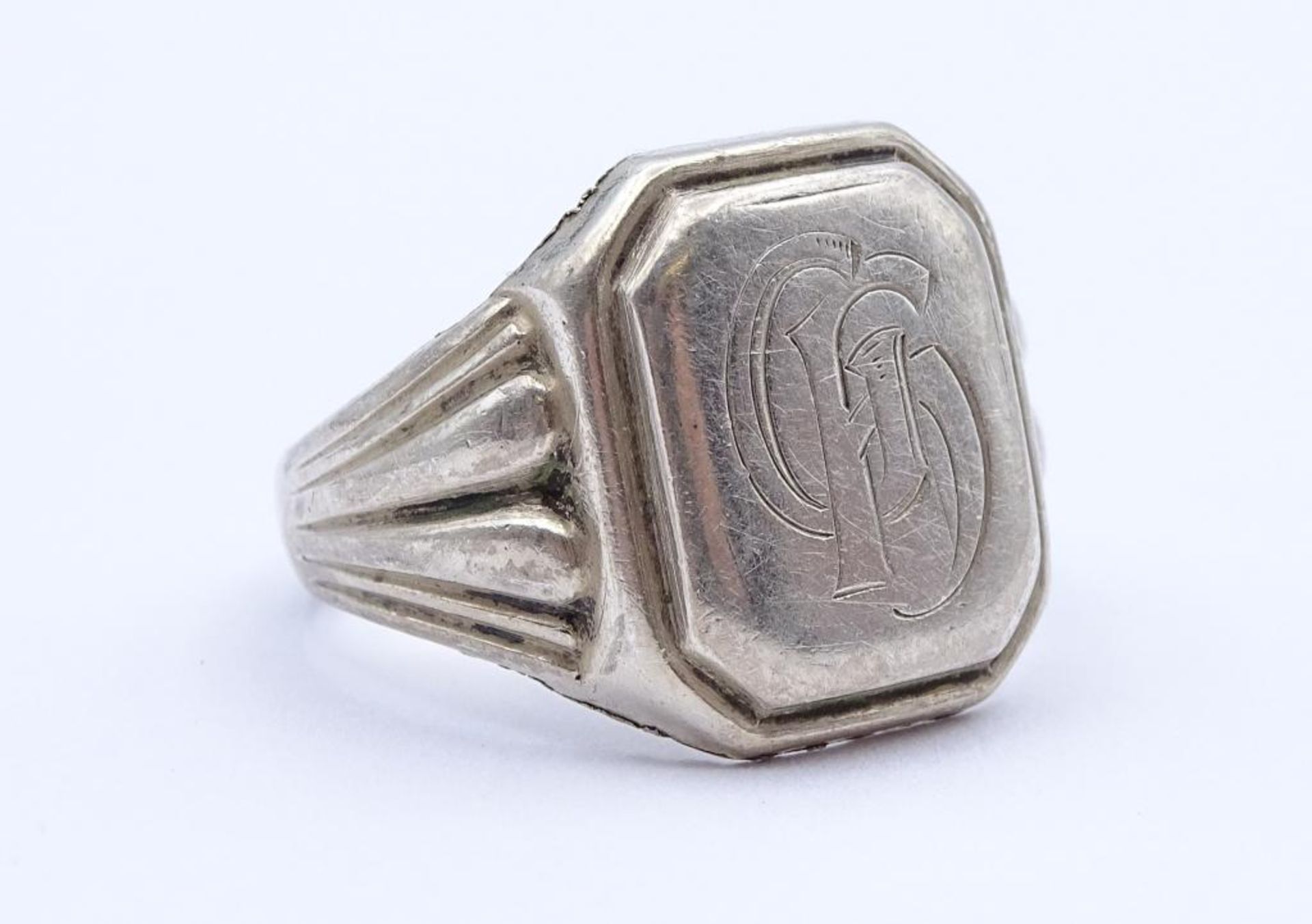 835er Silber Ring mit Initialen,8,3gr., RG 64 - Bild 3 aus 3