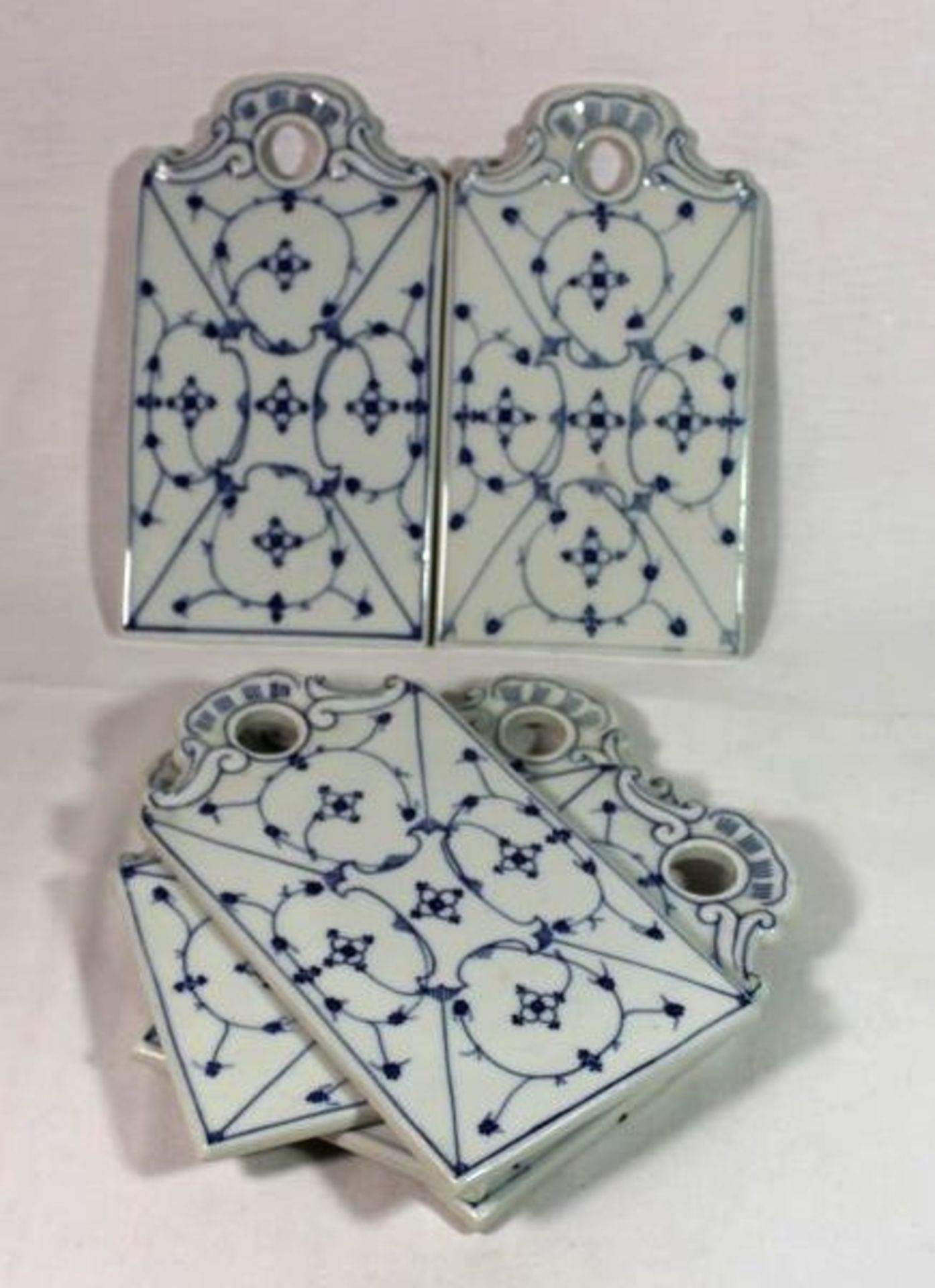 6x Frühstücksbretter, ungemarkt, Strohblumendekor, je 23 x 13cm