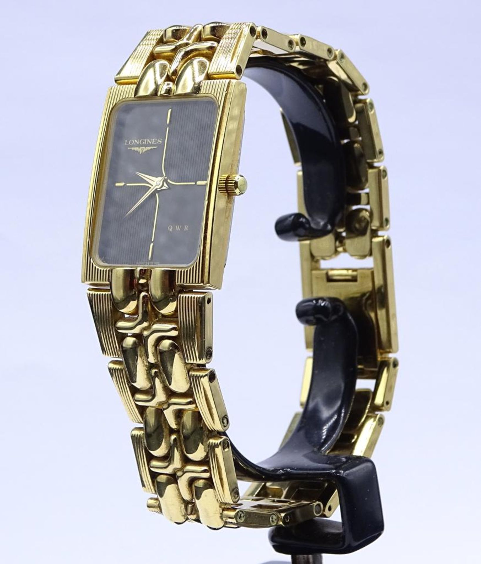Armbanduhr "Longines QWR",Quartz,läuft,vergoldet,Gehäuse 2,3x2,9 - Image 3 of 5