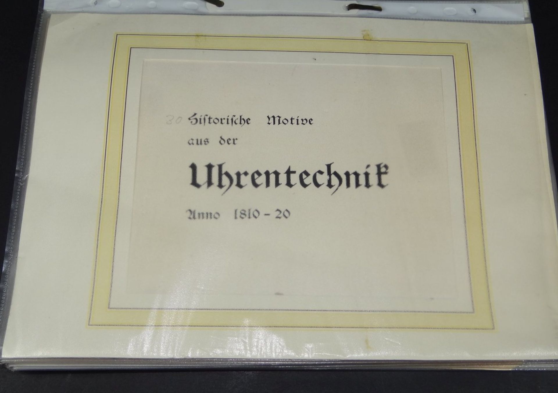 umfangreiche Seitensammlung "Historische Uhrentechnik um 1820" mit ca. 40 Tafeln aus der The - Bild 2 aus 10