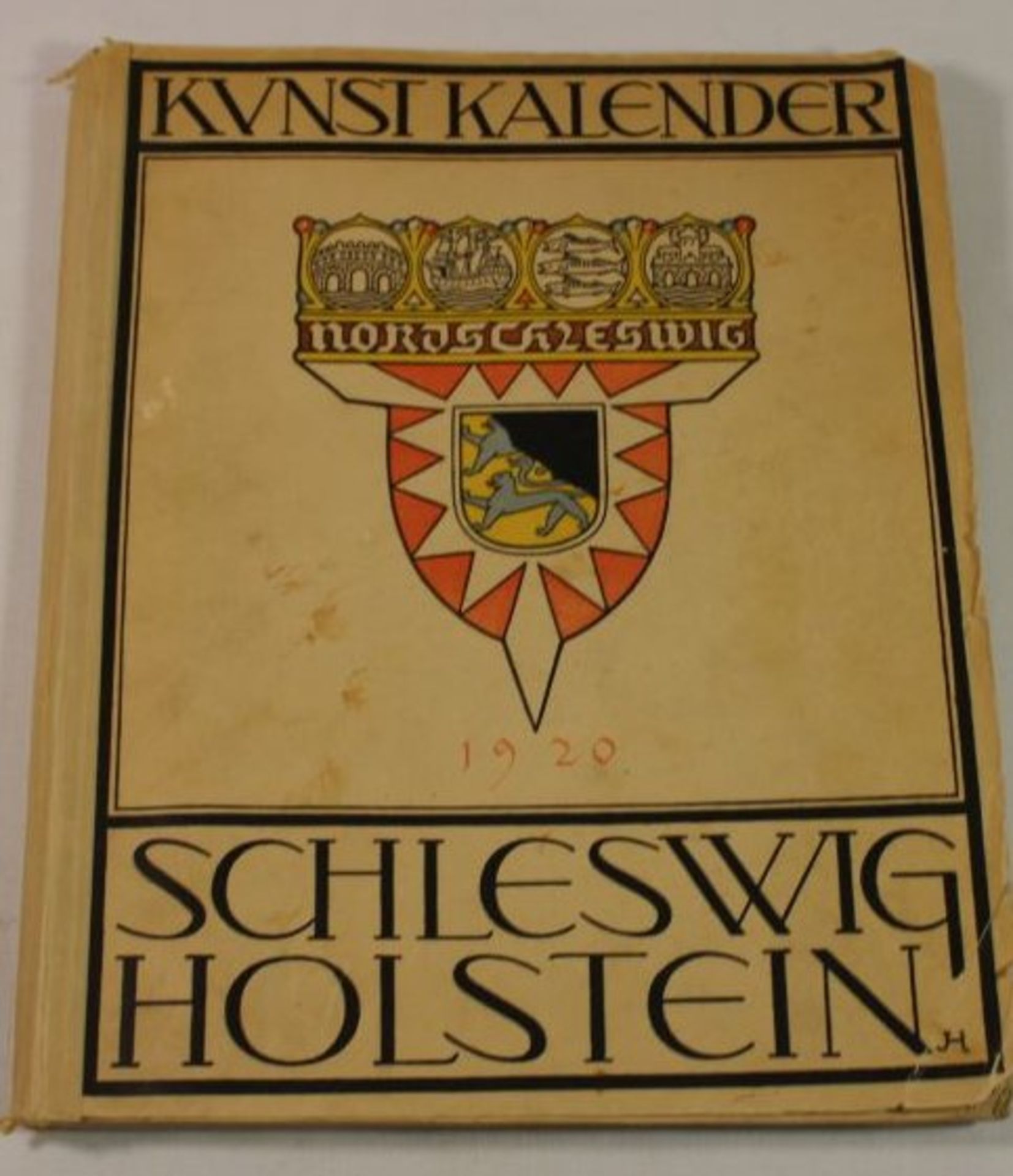 Kunstkalender Schleswig- Holstein 1920, Alters-u. Gebrauchsspuren.