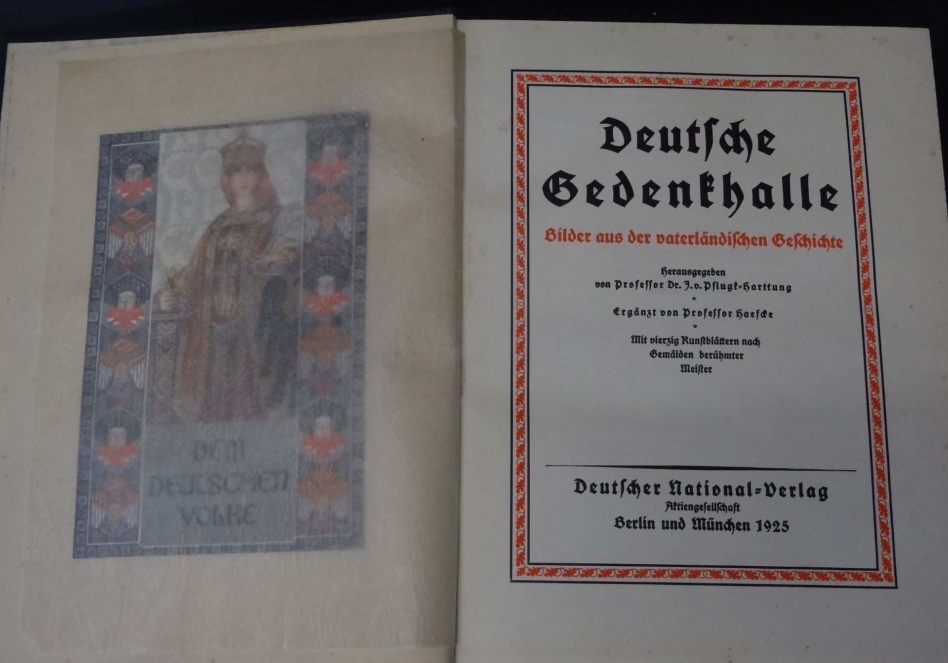 "Deutsche Gedenkhalle" Gross-Prachtband 1925 stockfleckig, ansonsten gut, 36x28 cm - Bild 2 aus 8