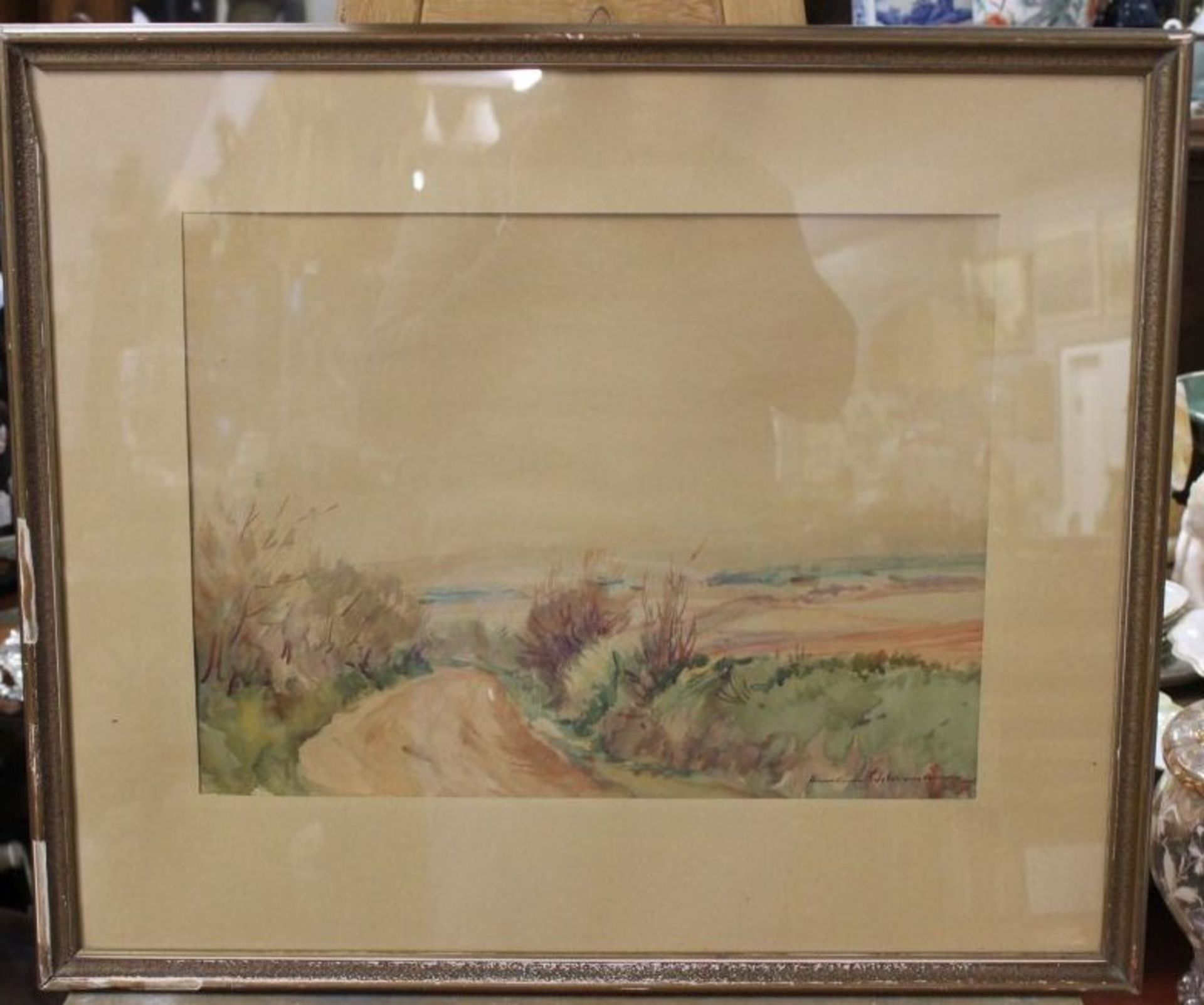 Hermann WEHRMANN (1897-1977) "norddt. Landschaft", Aquarell, ger./Glas, RG 52 x 61cm. - Bild 3 aus 3