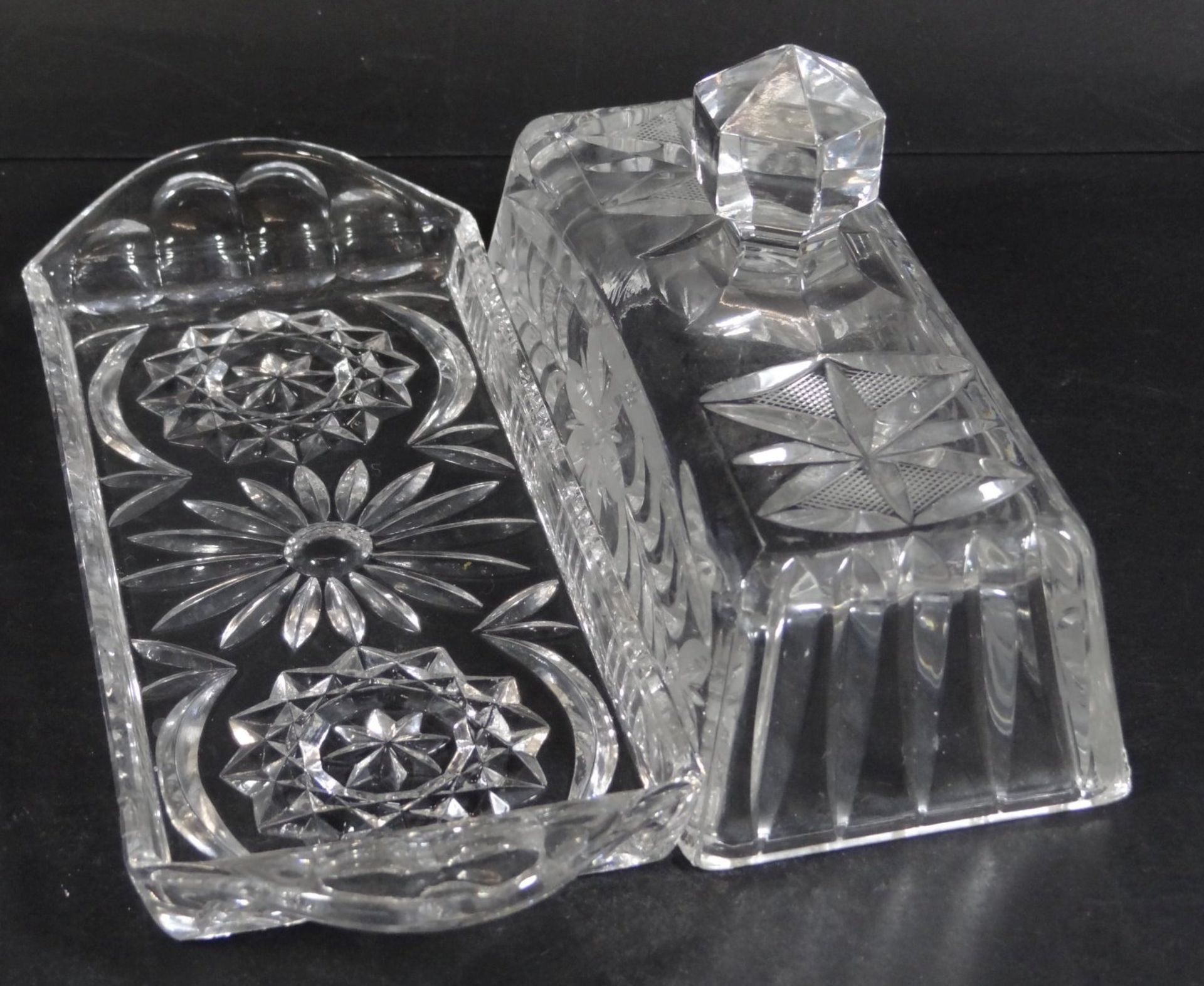 Kristall Käseglocke, beschliffen, H-8 cm, 20x8 c - Bild 3 aus 3