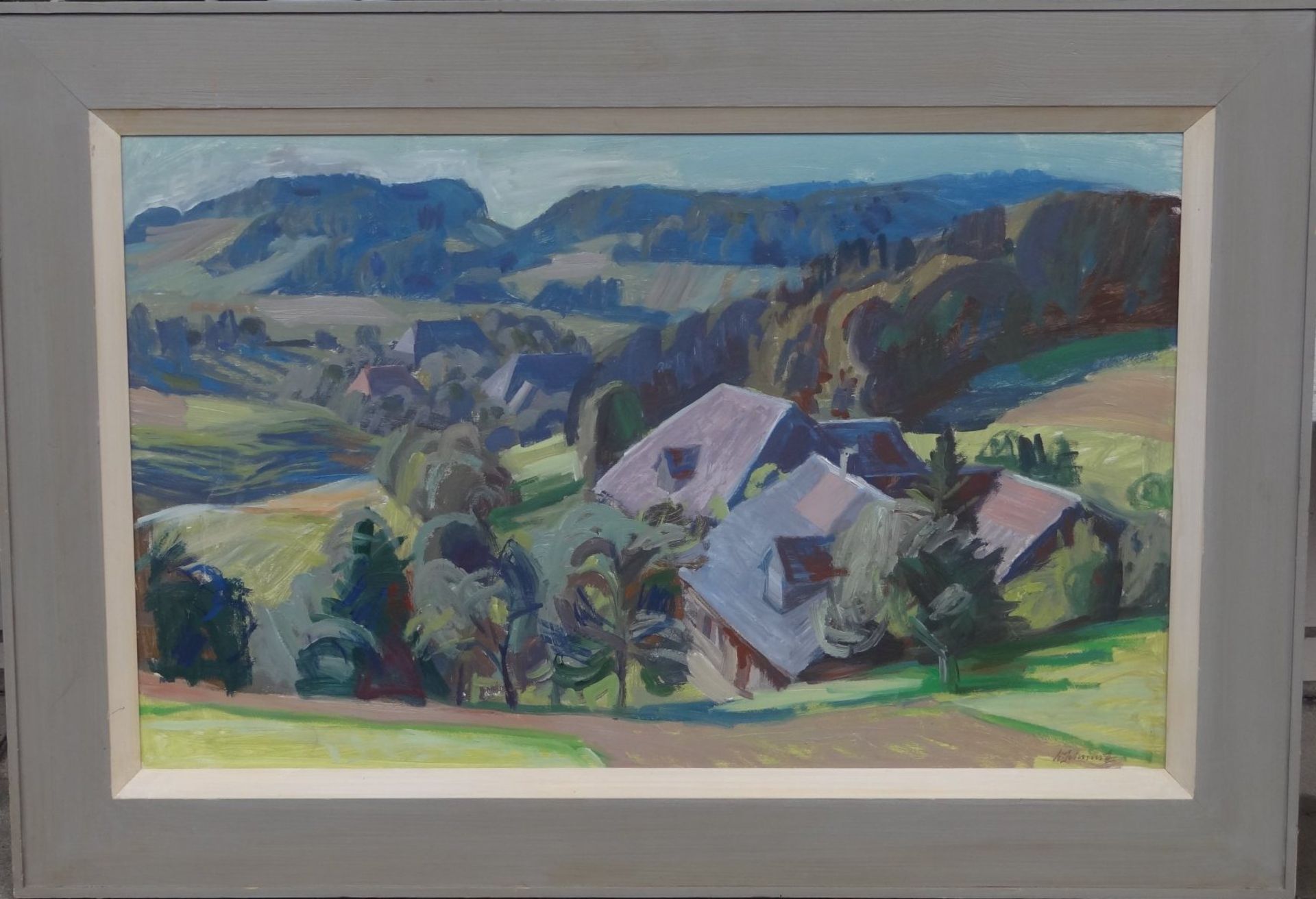 Werner SCHMUTZ (1910-2003) "In den Wynigerbergen" Schweiz, Öl/Malfaser, 52 x 82 cm, gerahmt, RG - Bild 2 aus 5