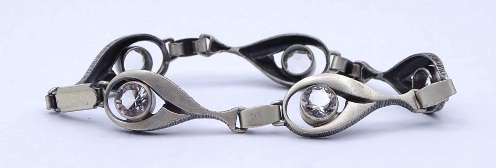 925er Silber Armband mit klaren Steinen,ca.L- 19,5cm, 14,8gr.,