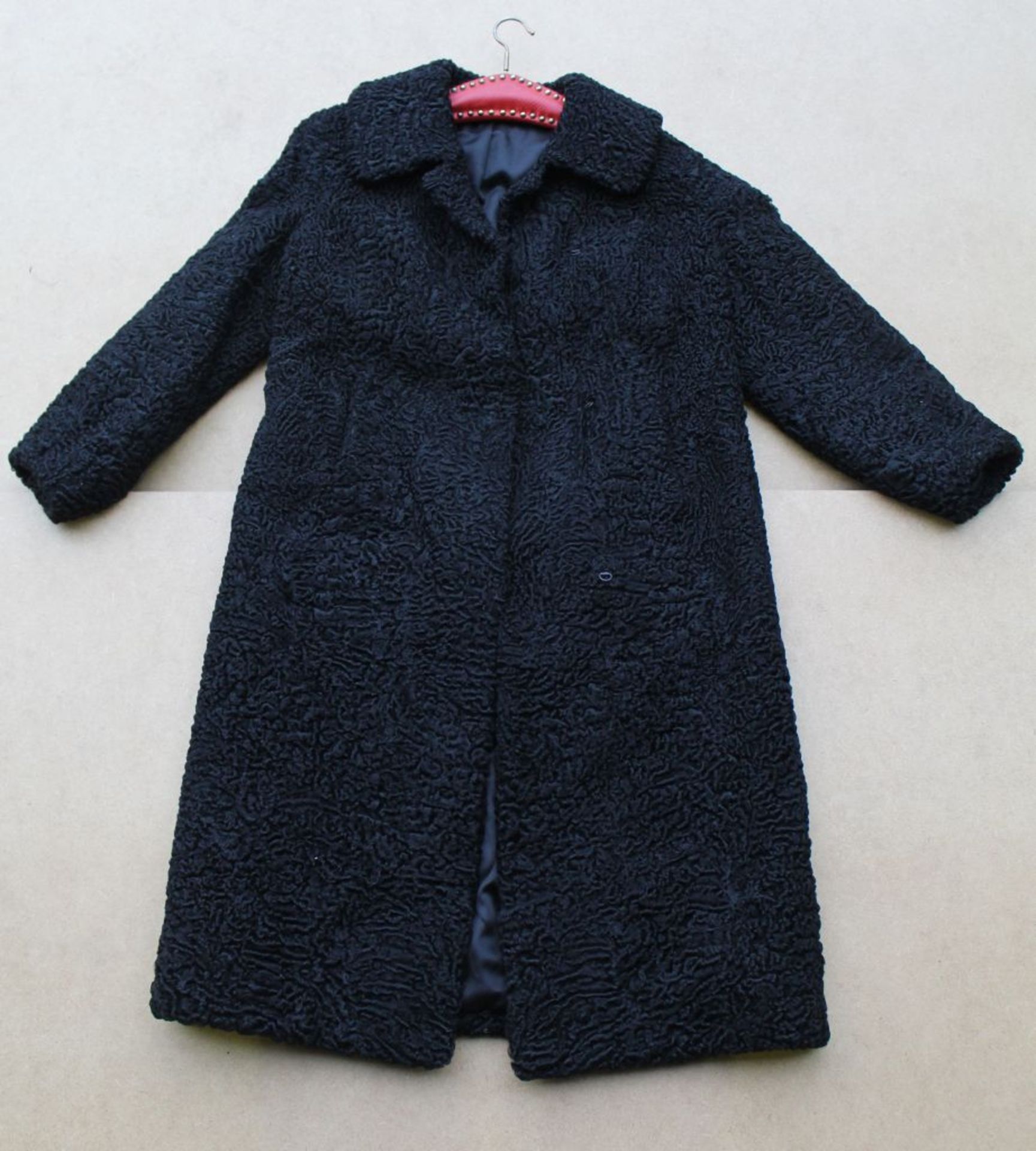 Schwarzer Damen Mantel,L- 110cm