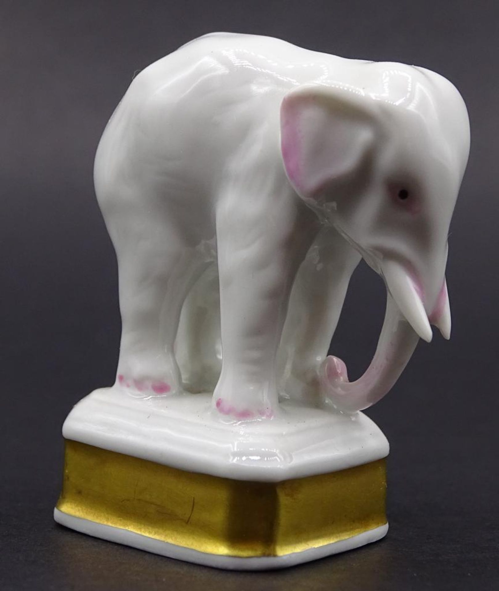 Miniatur Elefant,"Rosenthal",Goldbemalung,H-4,2cm