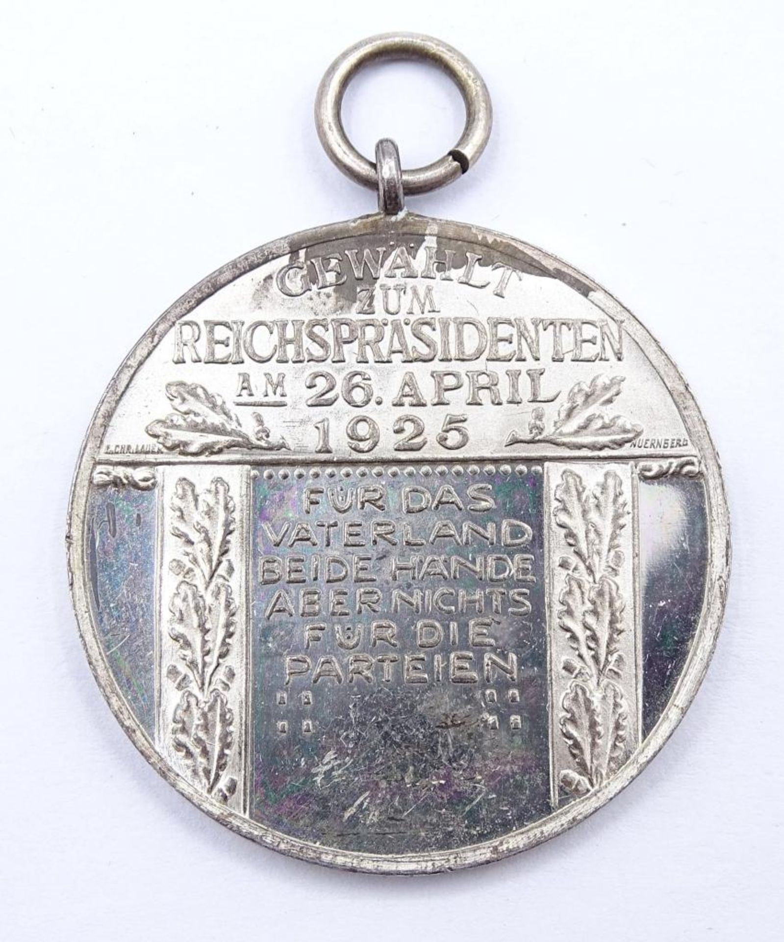 Medaille Hindenburg "Wahl zum Reichspräsidenten "1925, Silber 93 - Bild 2 aus 2