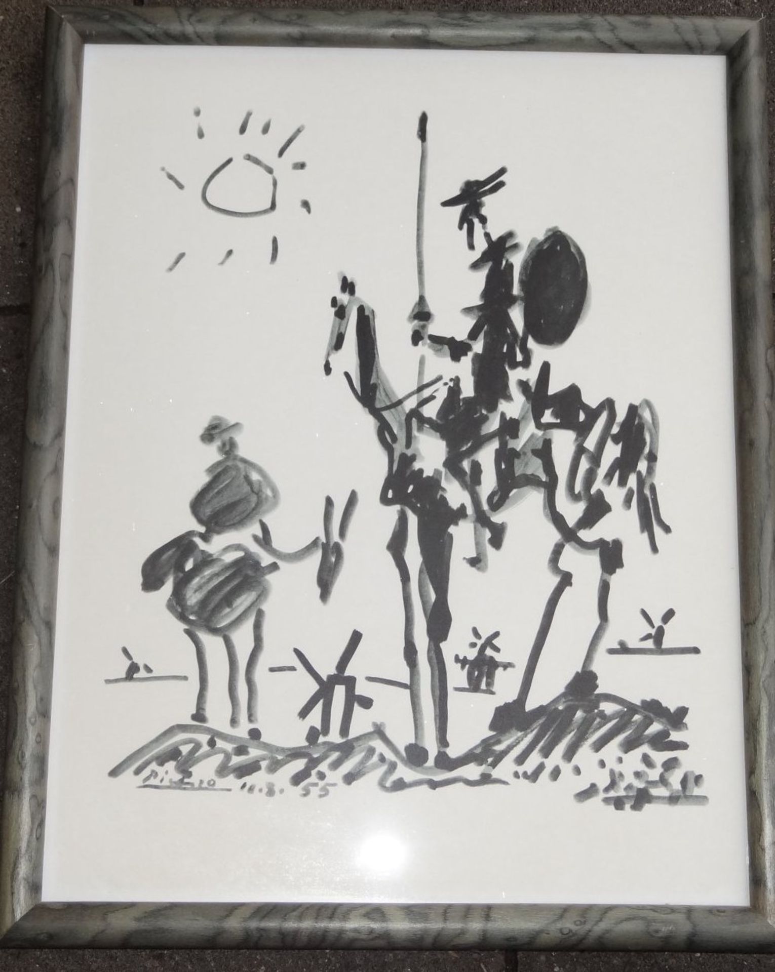 Pablo PICASSO (1881-1973) "Don Quijote et Sancho Siebdruck, in Platte signiert und bezeichnet, - Bild 2 aus 3