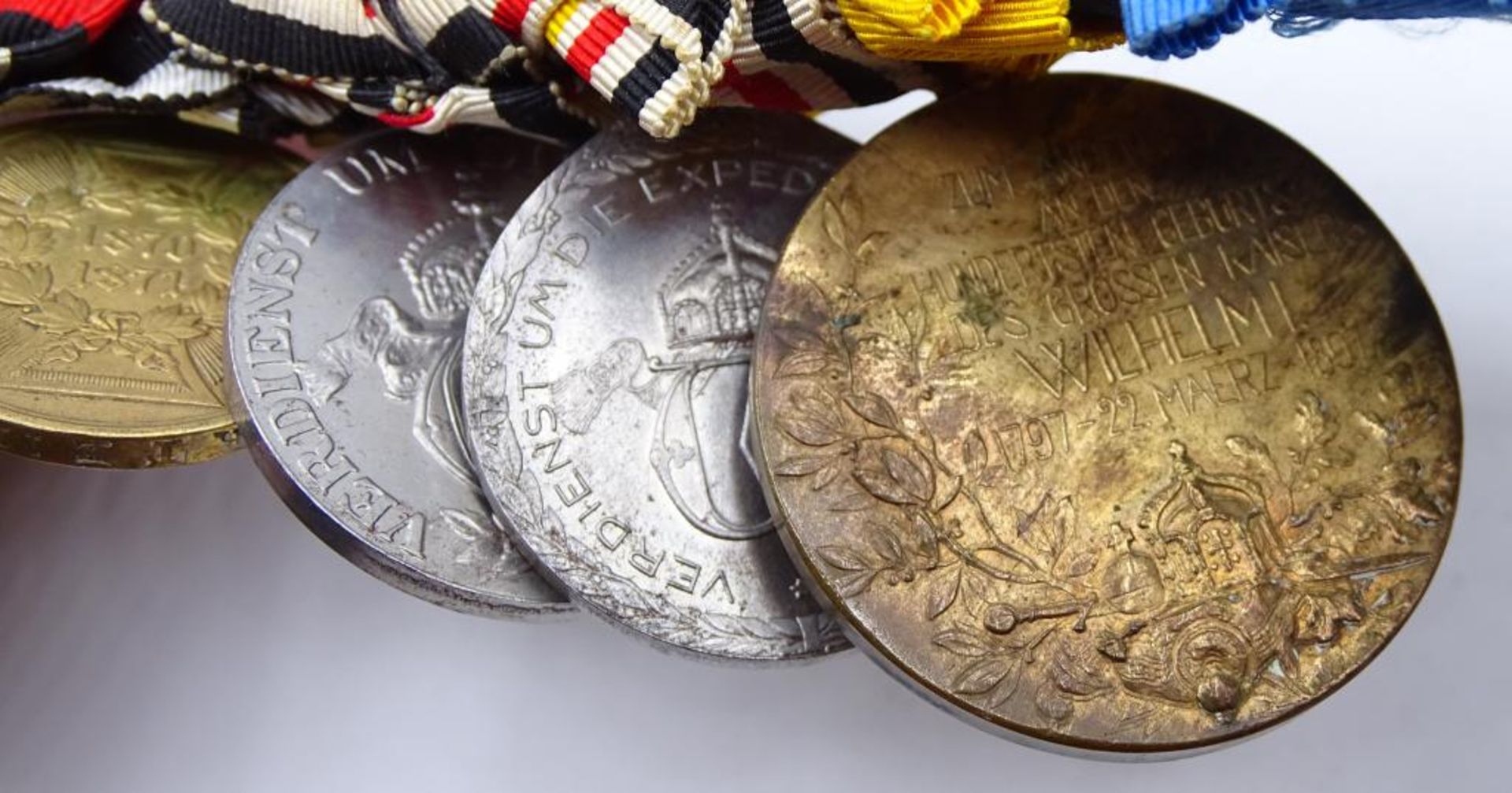 Lange Ordensspange mit 5 Orden/Abzeichen/Medaillen,Königreich Rumänien Orden vom Stern Rumäniens- - Bild 8 aus 10