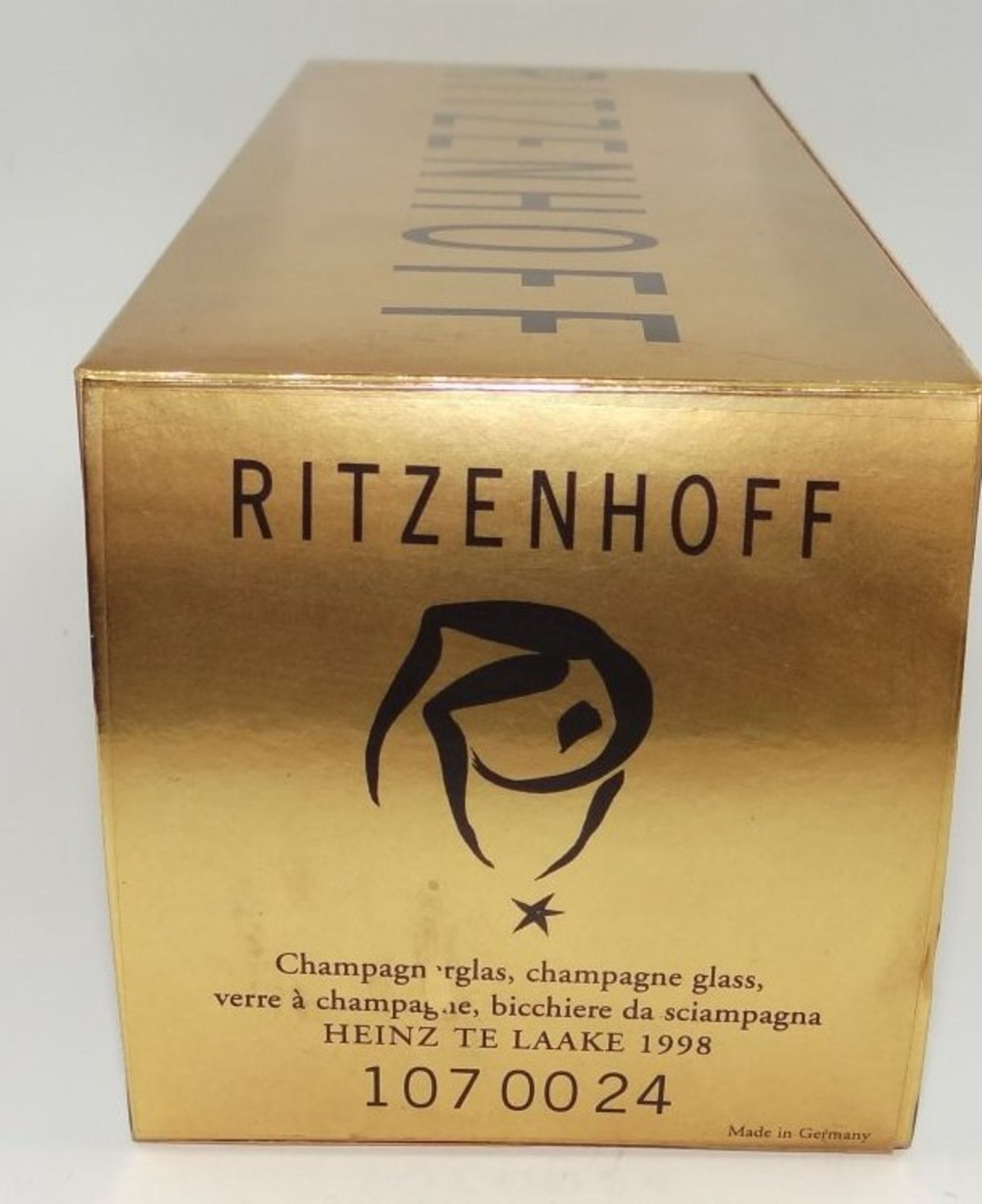 Ritzenhoff CHAMPUS Champagner Glas Heinz TE Laake 1998 in Box mit Serviette - Bild 3 aus 8