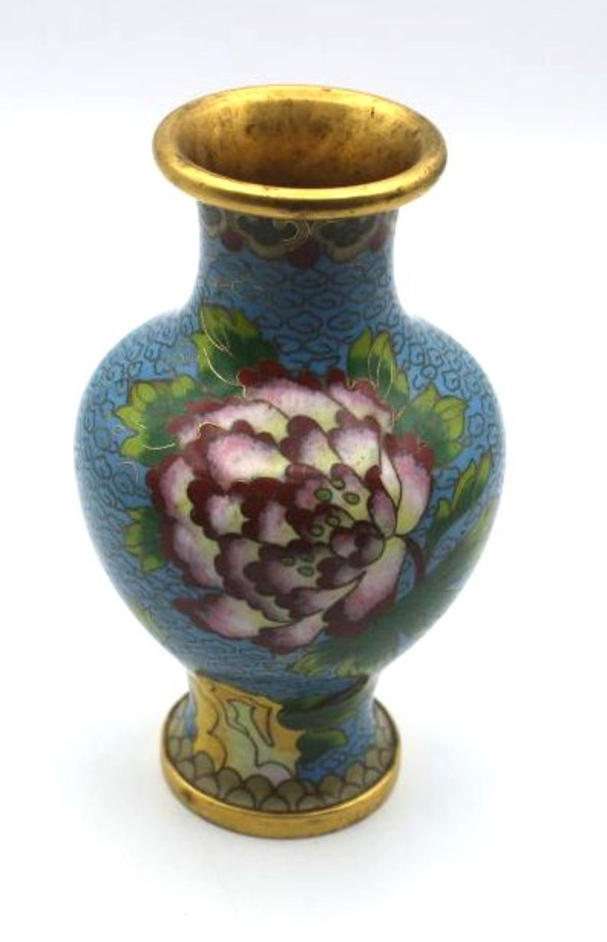 kl. Cloisonné-Vase, China, H-13cm.