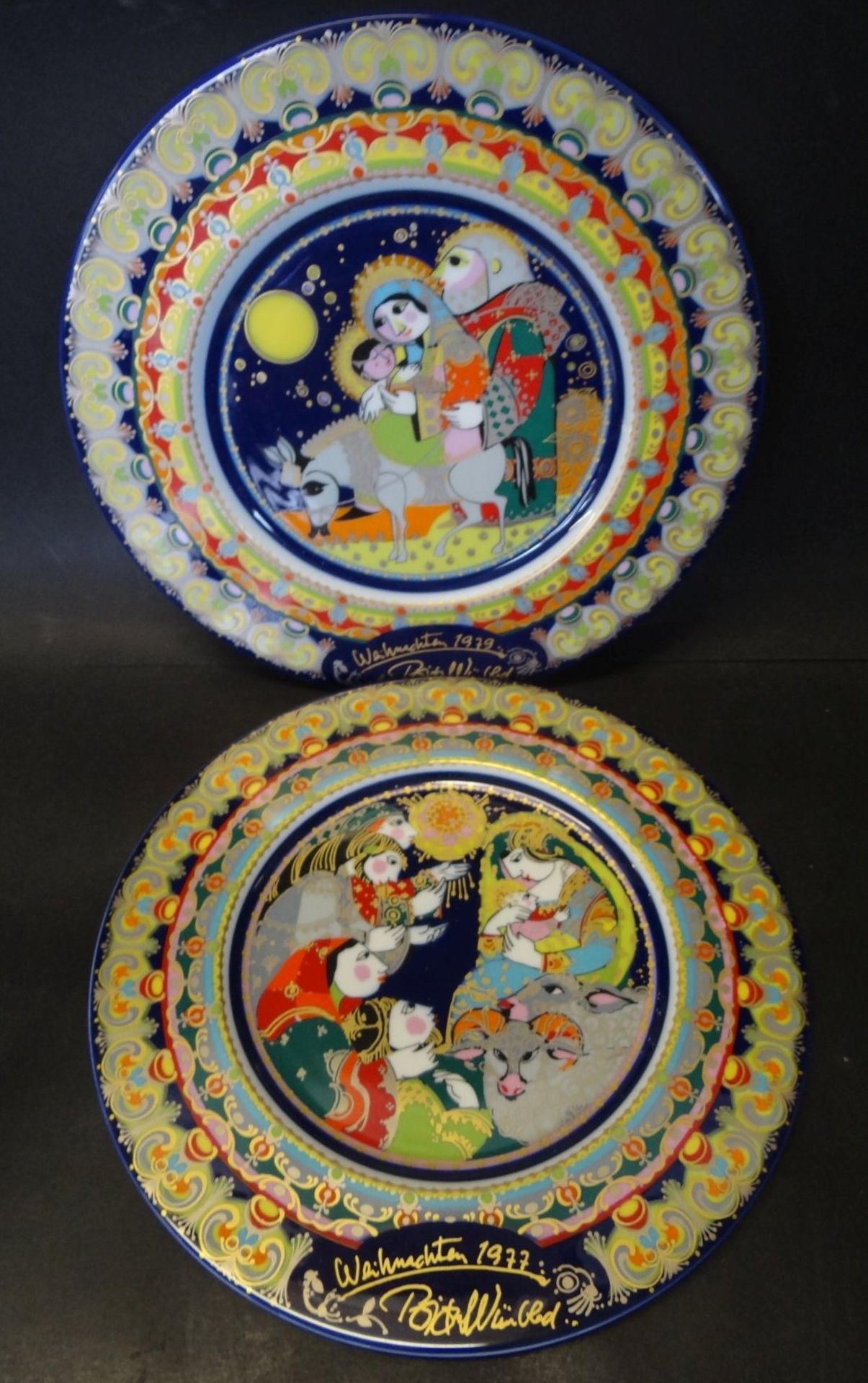 6x grosse Weihnachtsteller "Rosenthal" ab 1975-1976-1977-1978-1979 und 1981 , dieser in OVP, Entwurf - Bild 4 aus 9