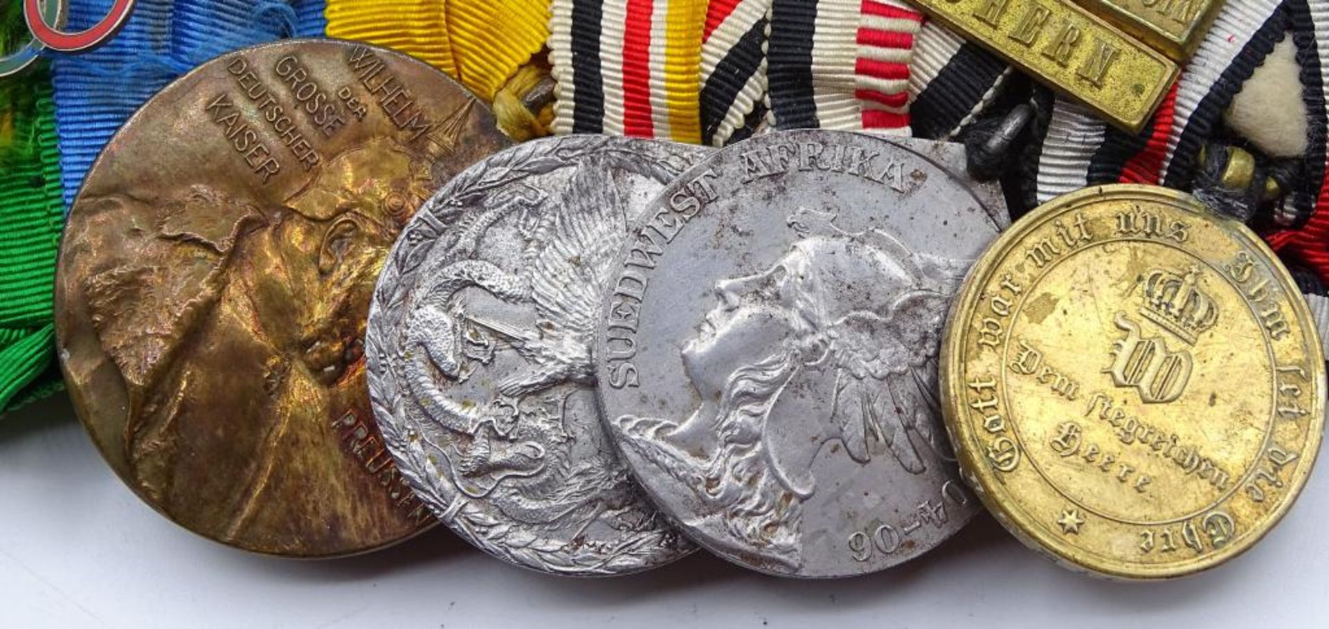 Lange Ordensspange mit 5 Orden/Abzeichen/Medaillen,Königreich Rumänien Orden vom Stern Rumäniens- - Bild 3 aus 10