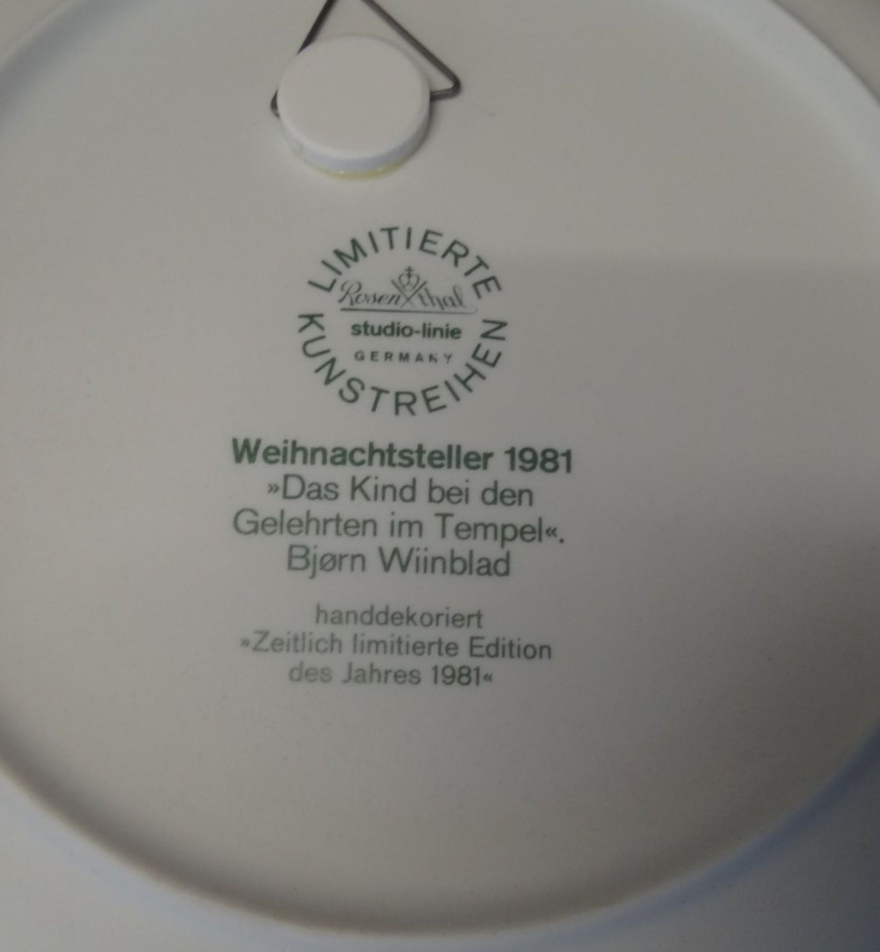 6x grosse Weihnachtsteller "Rosenthal" ab 1975-1976-1977-1978-1979 und 1981 , dieser in OVP, Entwurf - Bild 9 aus 9