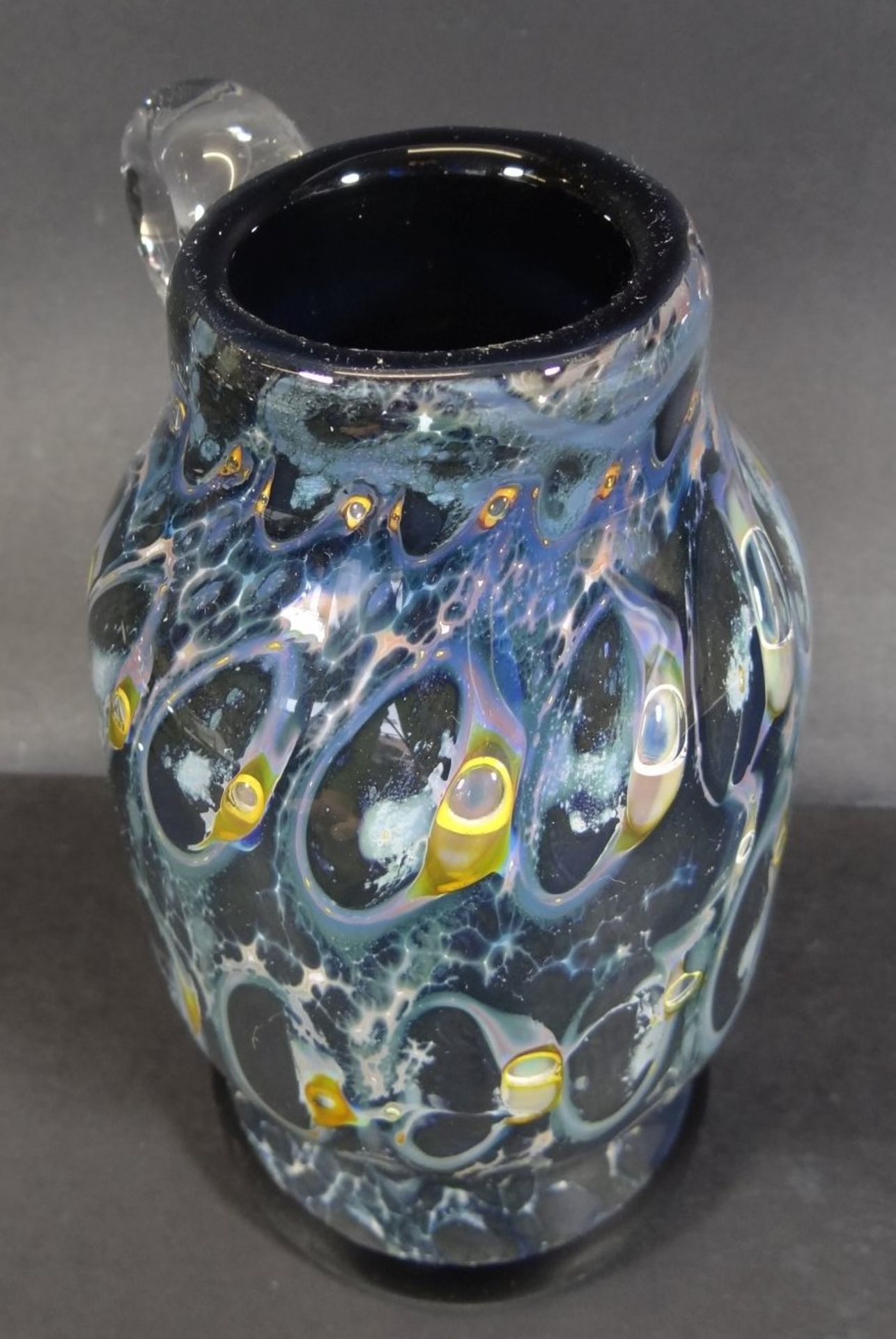 Kunstglas-Vase, signiert "Eisch", H-18 cm - Bild 3 aus 6