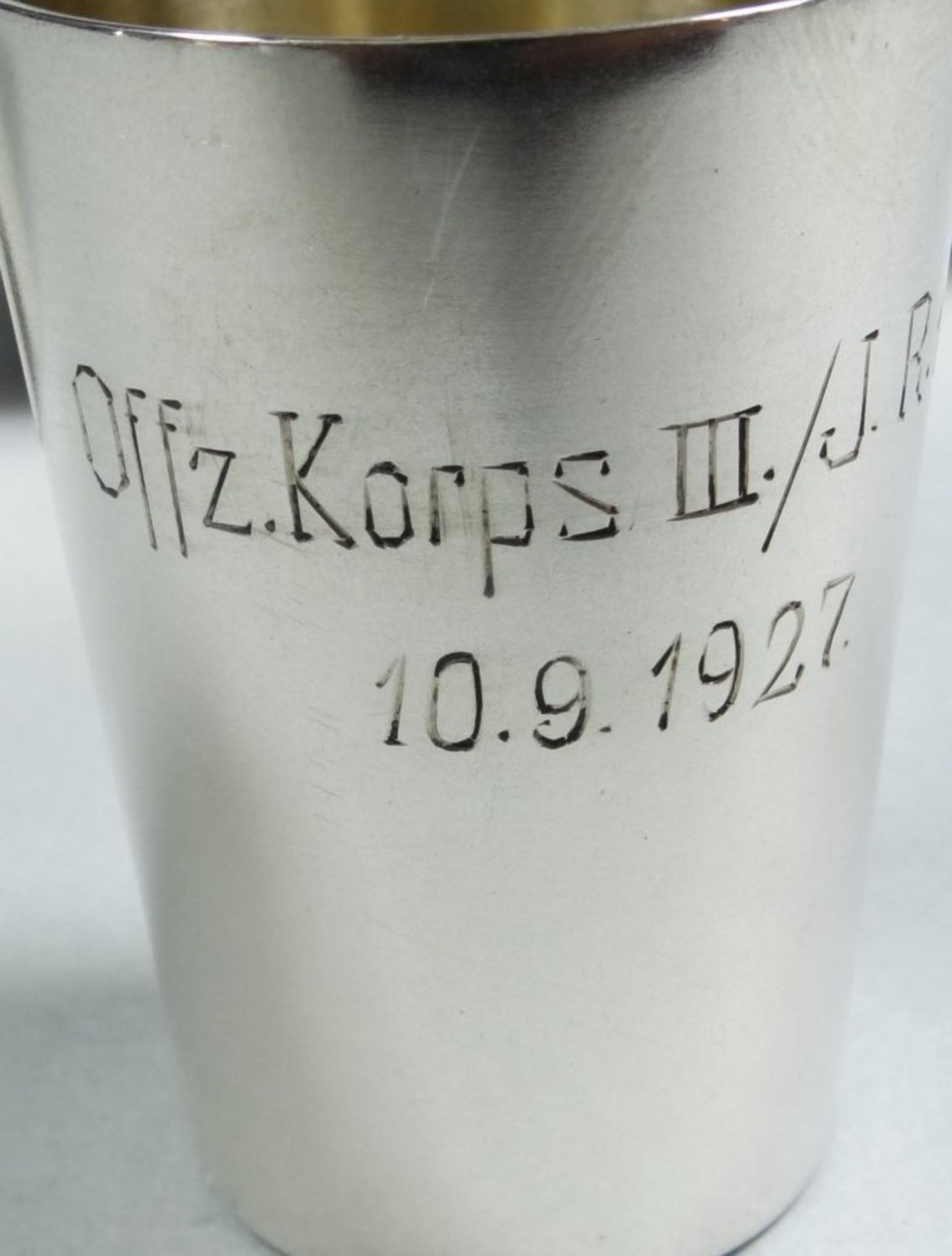 6x Silber-8-- Vodkabecher, Gravur Offz.Korps III/J.R. und Datum von 1927 bis 1932, H-4,5 cm, zus. - Bild 4 aus 7