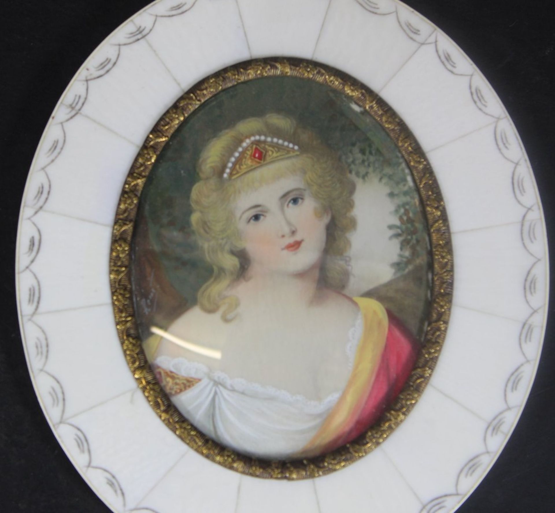 Miniaturportrait einer Gräfin, 13x11 c