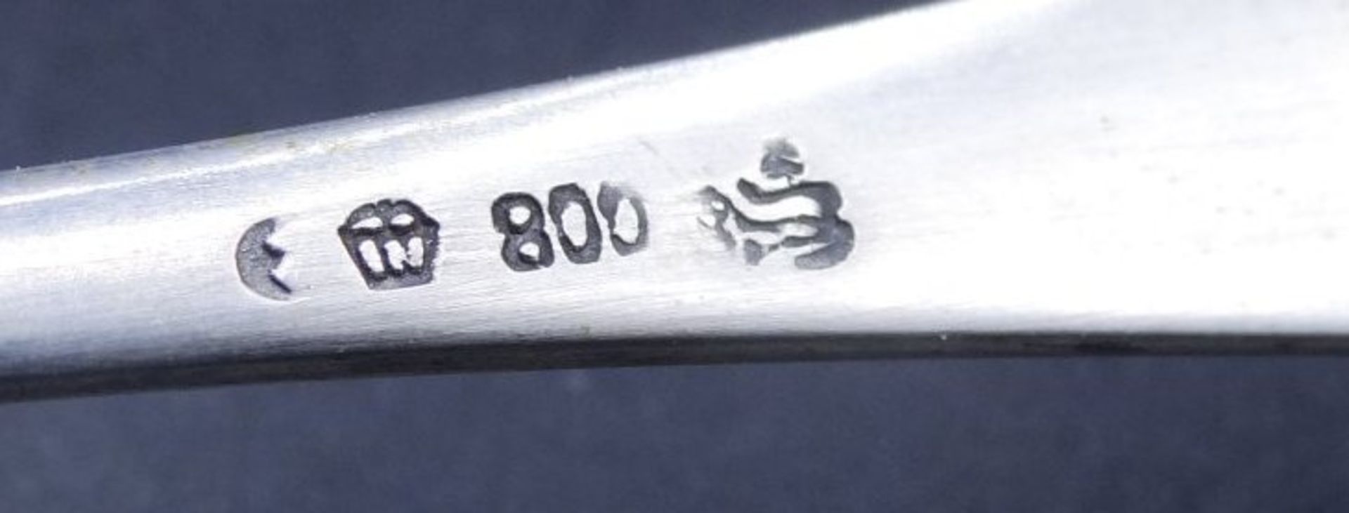14x Teelöffel, Silber-800-, L-13 cm, 226 gr. in Kaste - Bild 5 aus 5