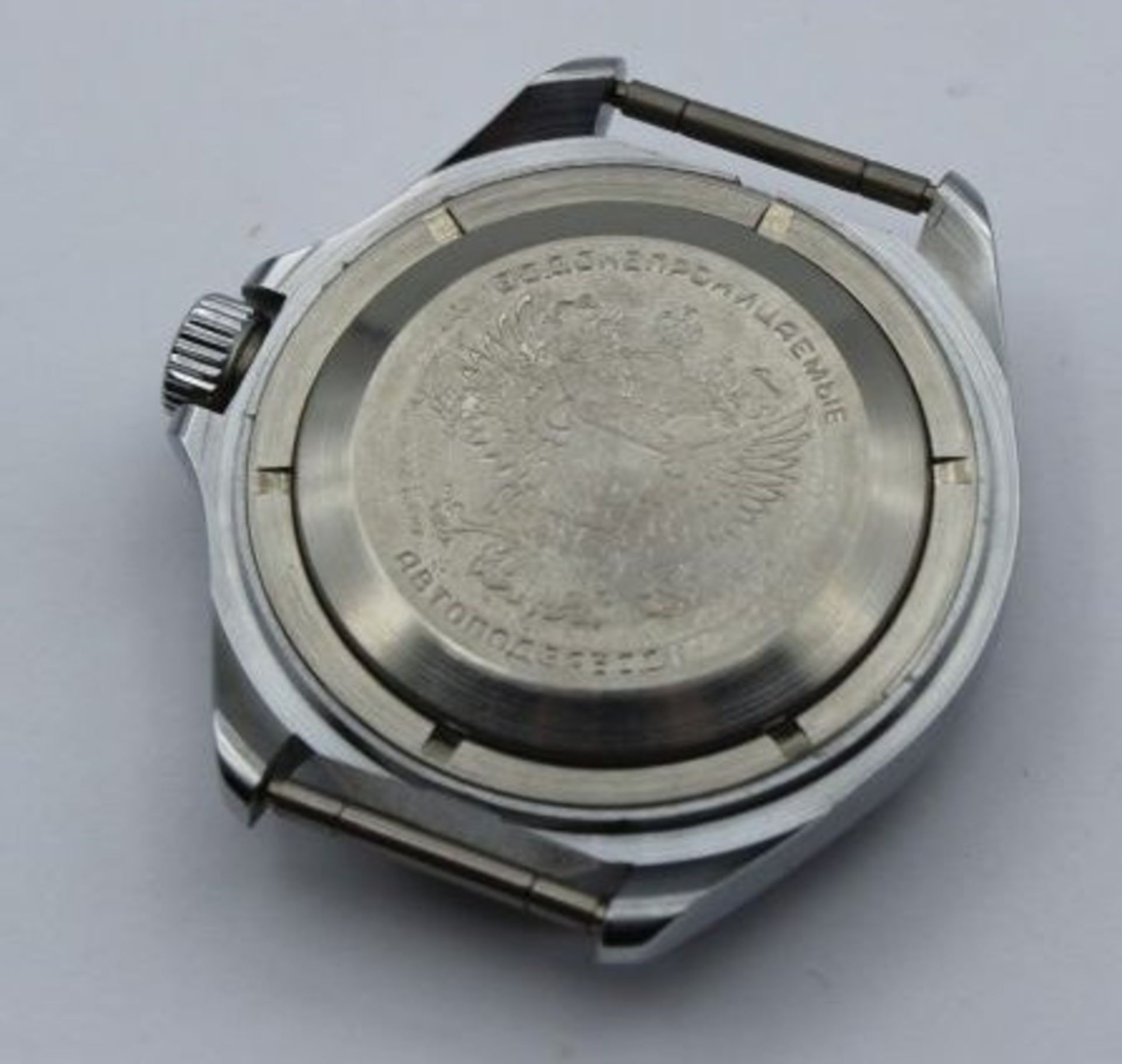 russische Herrenarmbanduhr, automatik, Werk läuft, ohne Band, D-4cm. - Bild 2 aus 2