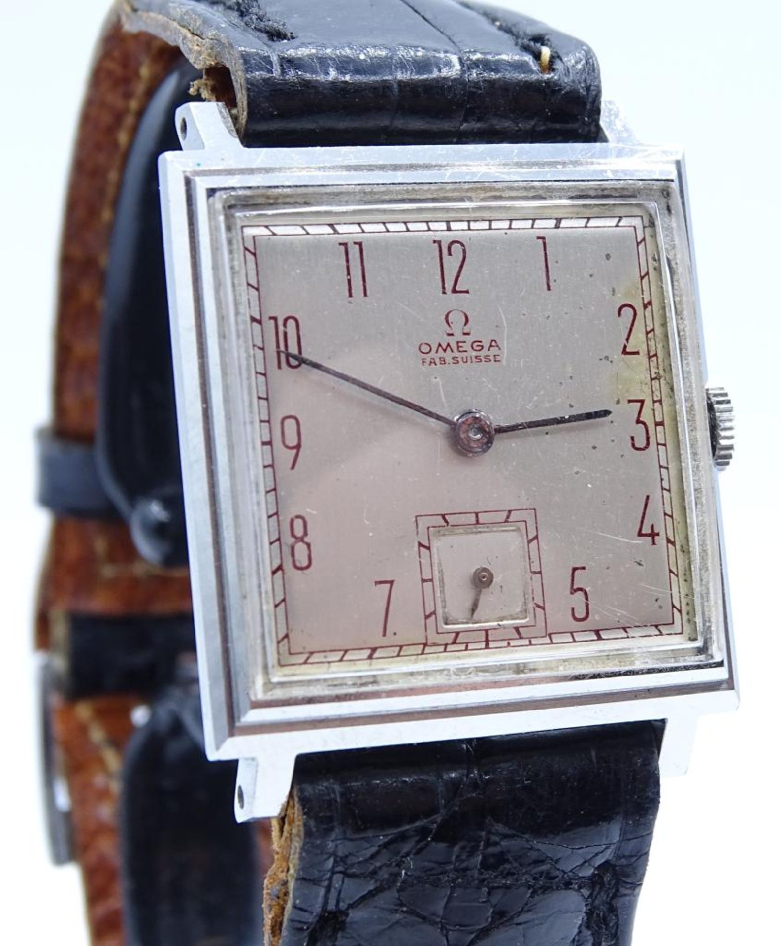 Vintage Armbanduhr "OMEGA",Fab.Suisse,mechanisch,Werk läuft,Edelstahl,Gehäuse 27x25mm,auf Werk Nr.