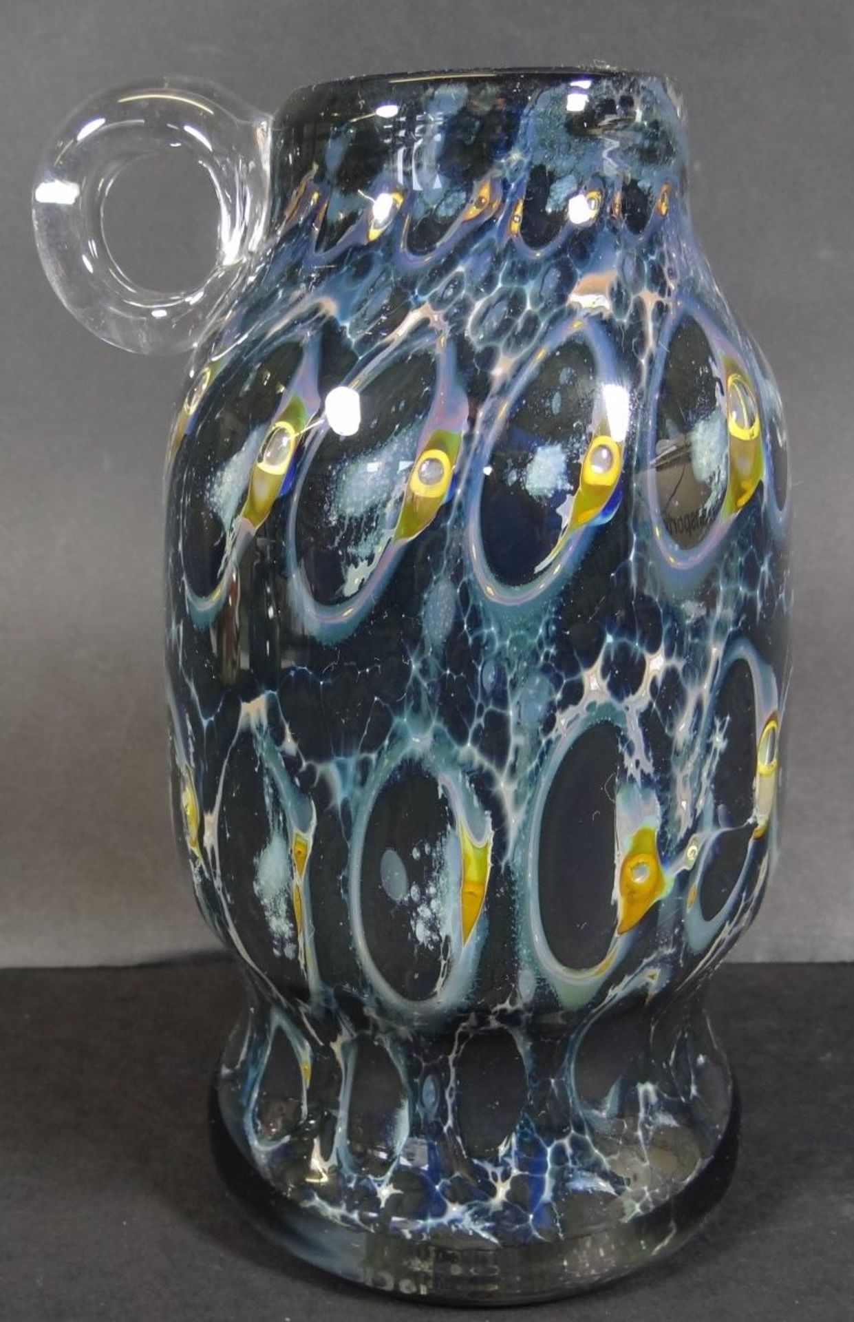 Kunstglas-Vase, signiert "Eisch", H-18 cm - Bild 2 aus 6