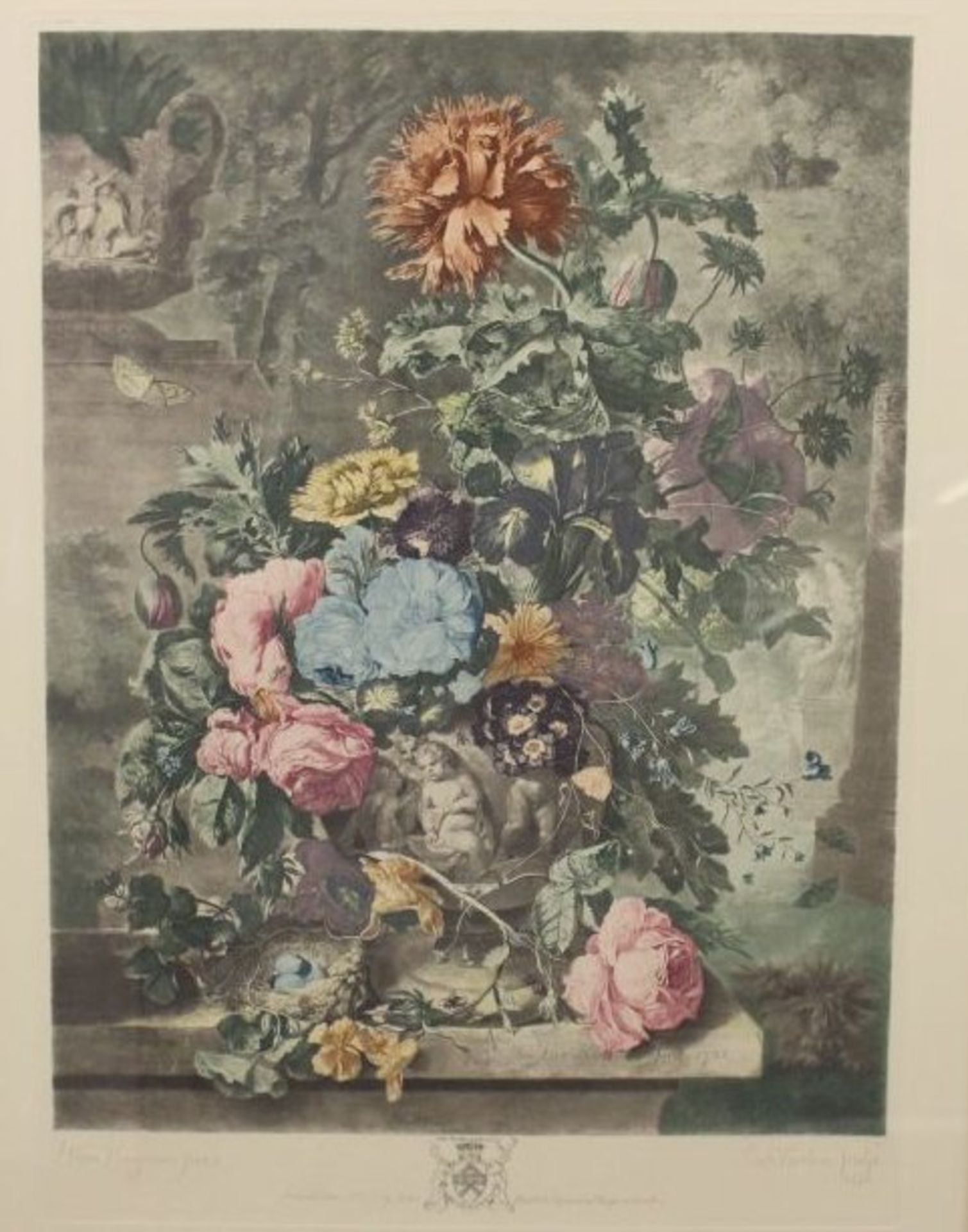 *Radierung nach einem Stich von 1722, gut ger./Glas, verso Vita der Künstler, RG 69 x 53cm.