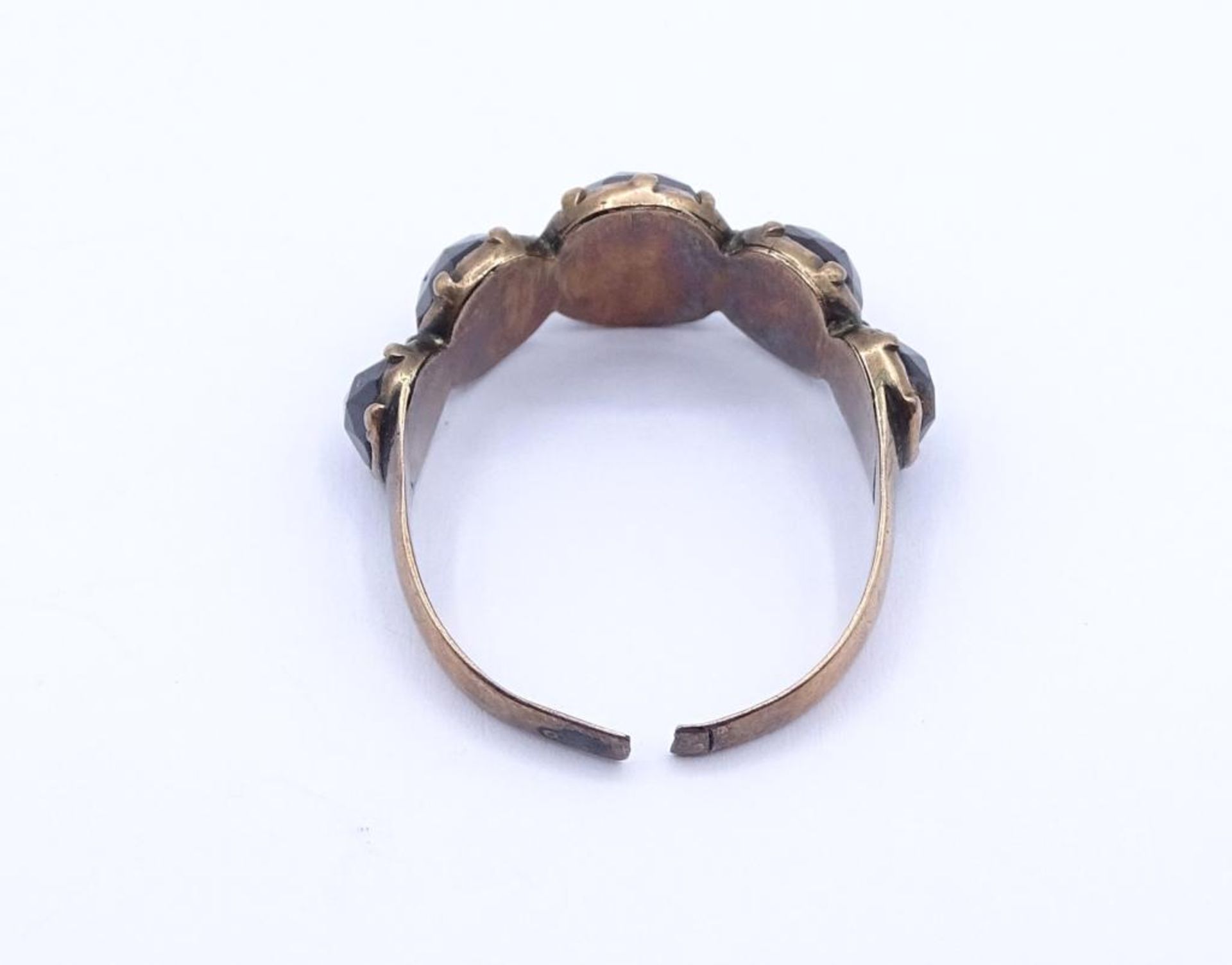 Antiker Granat Ring um 1840,Schiene gebrochen, 2,9gr., - Bild 5 aus 5