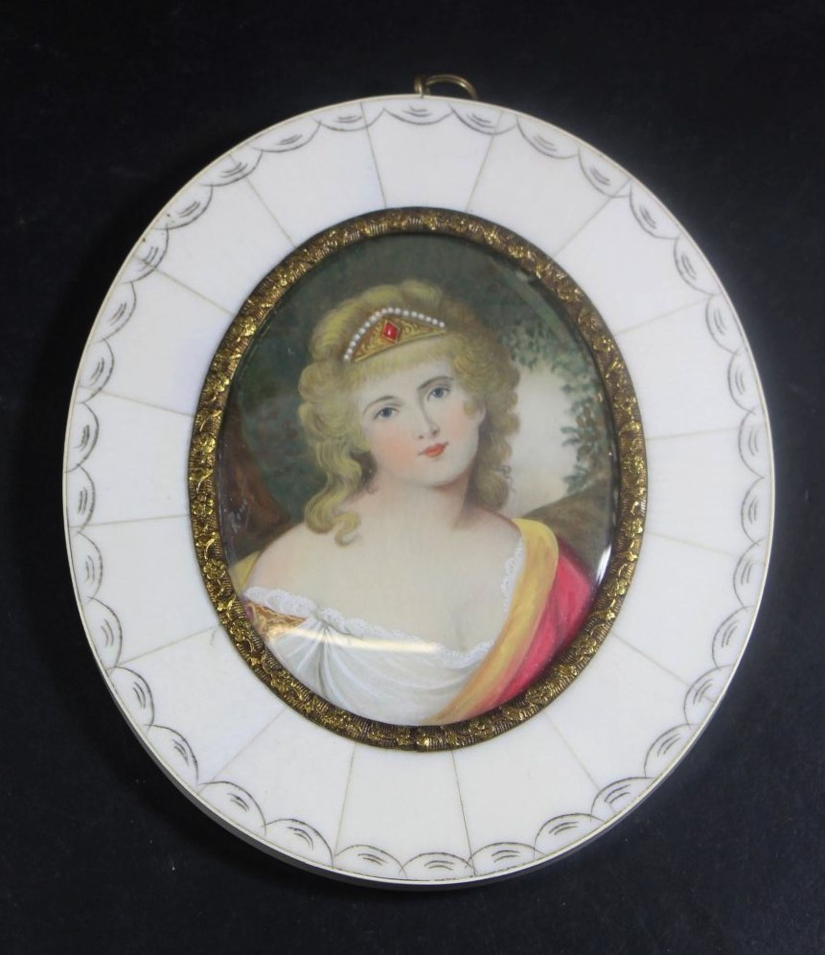 Miniaturportrait einer Gräfin, 13x11 c - Bild 2 aus 3