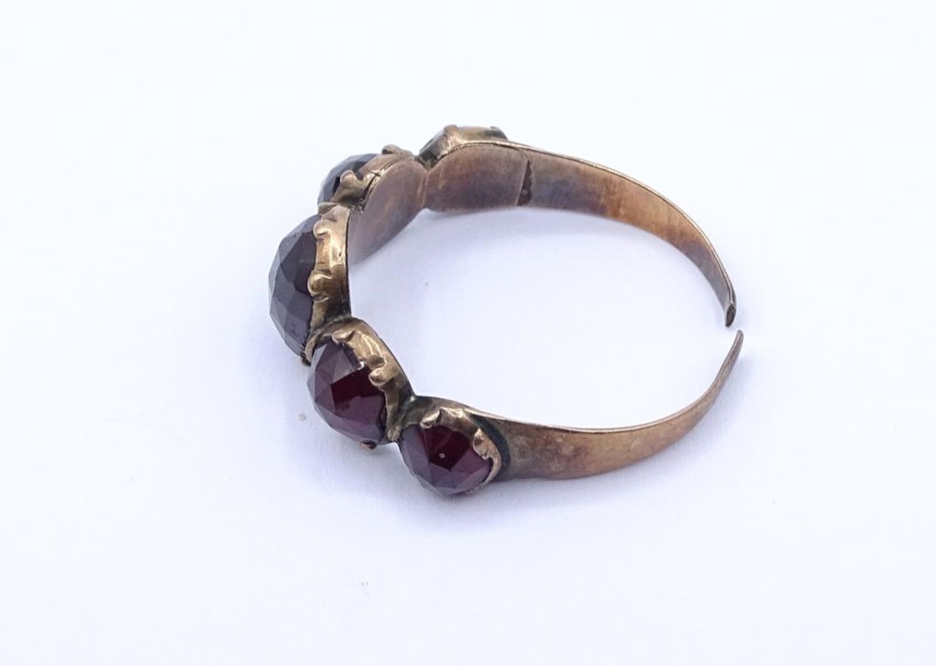 Antiker Granat Ring um 1840,Schiene gebrochen, 2,9gr., - Bild 4 aus 5